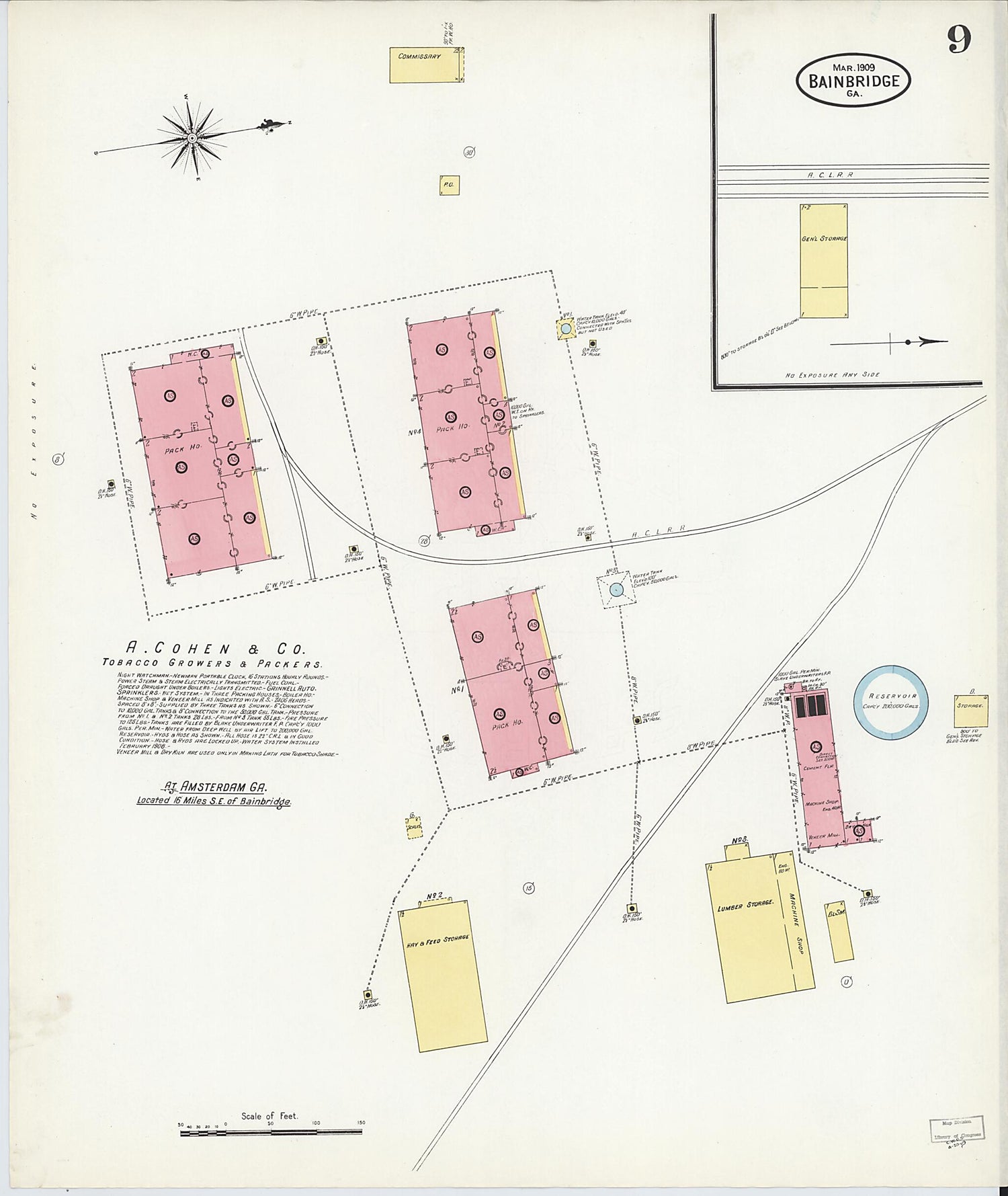 This old map of Bainbridge, Decatur County, Georgia was created by Sanborn Map Company in 1909