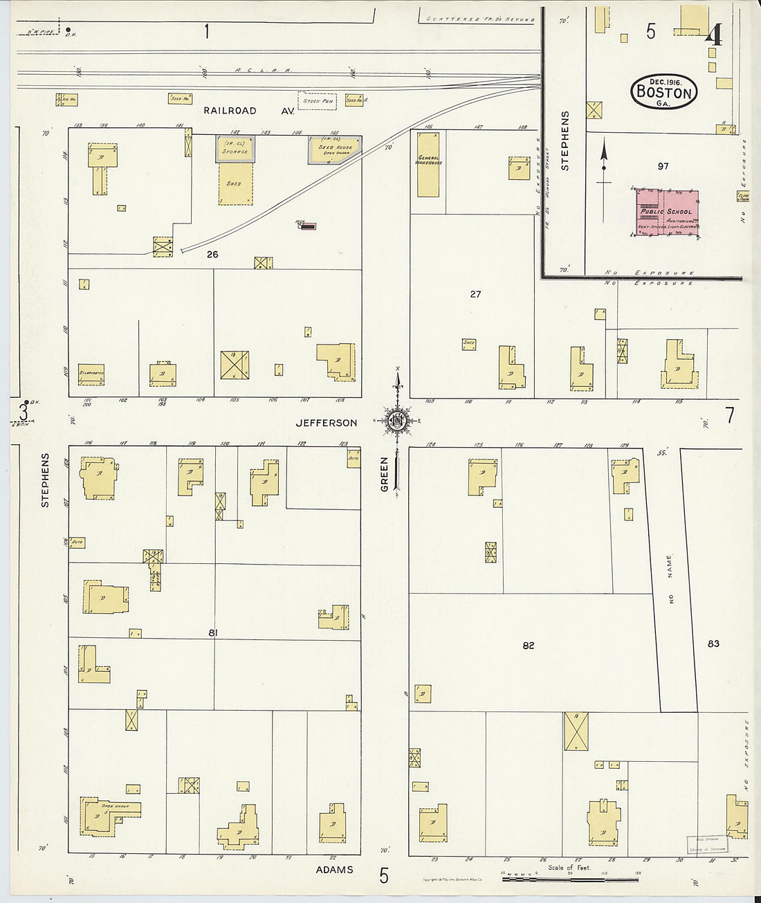 This old map of Boston, Thomas County, Georgia was created by Sanborn Map Company in 1916