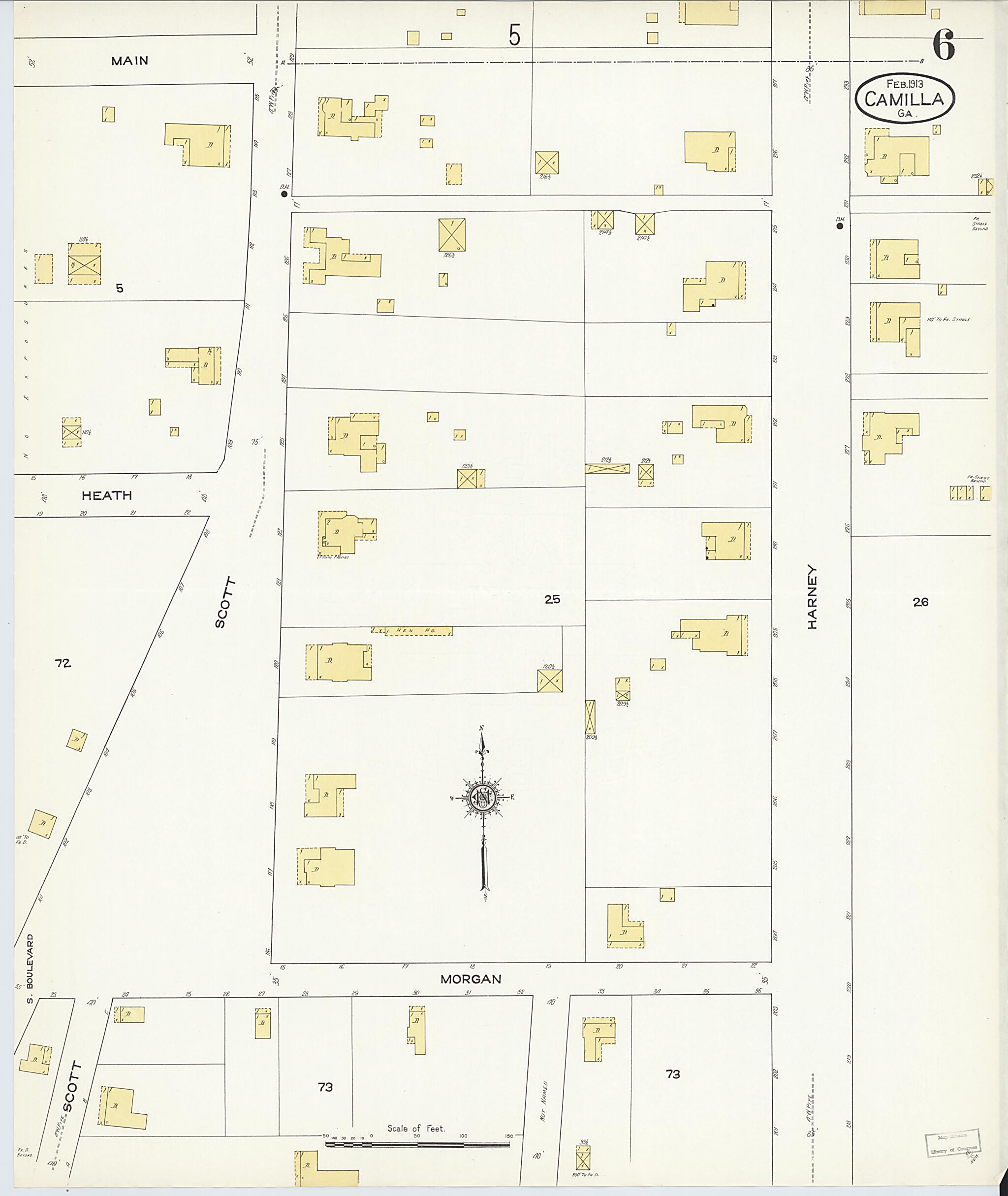 This old map of Camilla, Mitchell County, Georgia was created by Sanborn Map Company in 1913