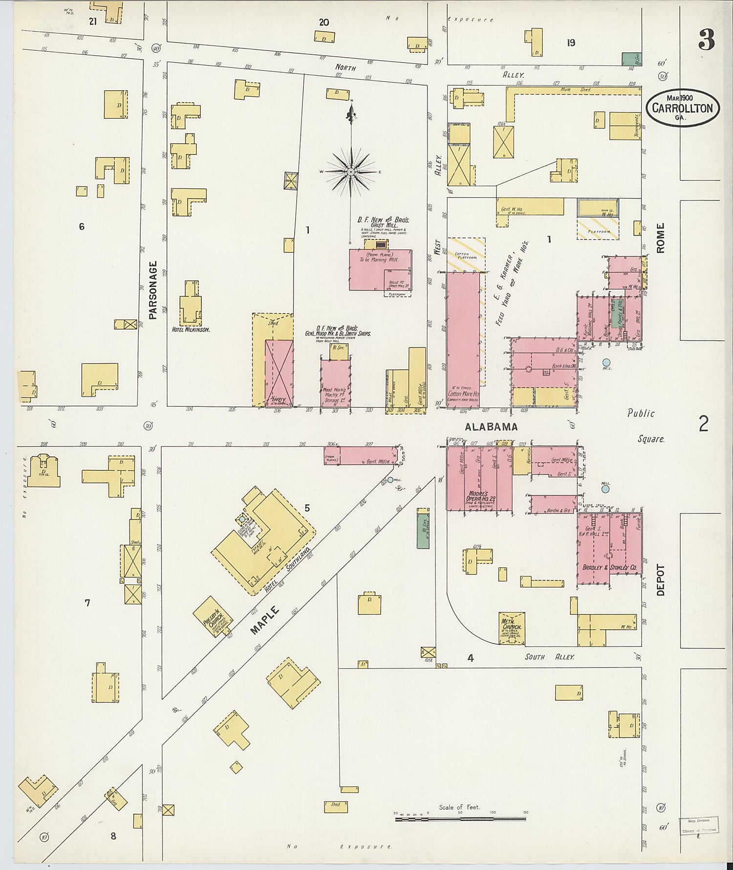 This old map of Carrollton, Carroll County, Georgia was created by Sanborn Map Company in 1900