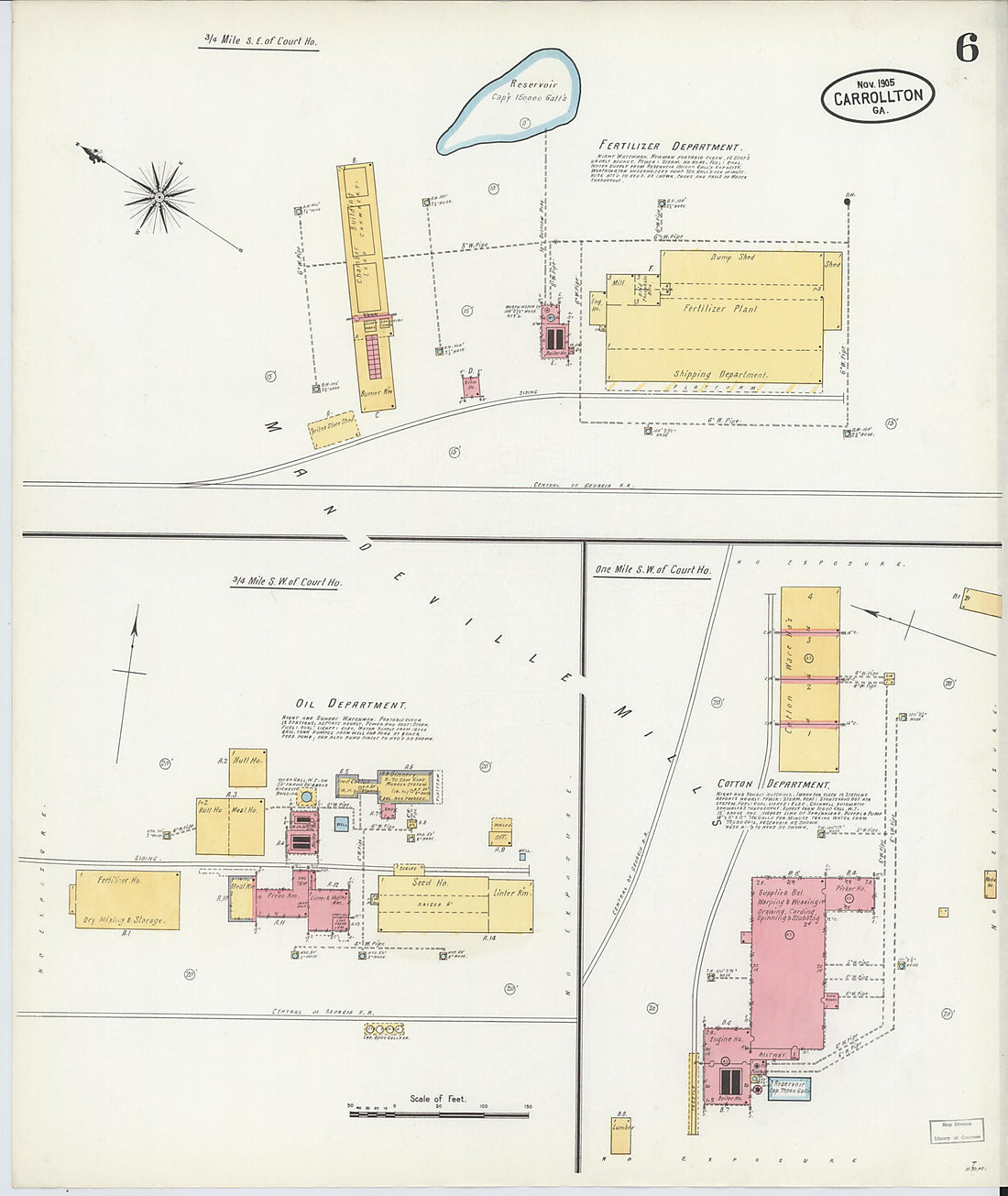 This old map of Carrollton, Carroll County, Georgia was created by Sanborn Map Company in 1905