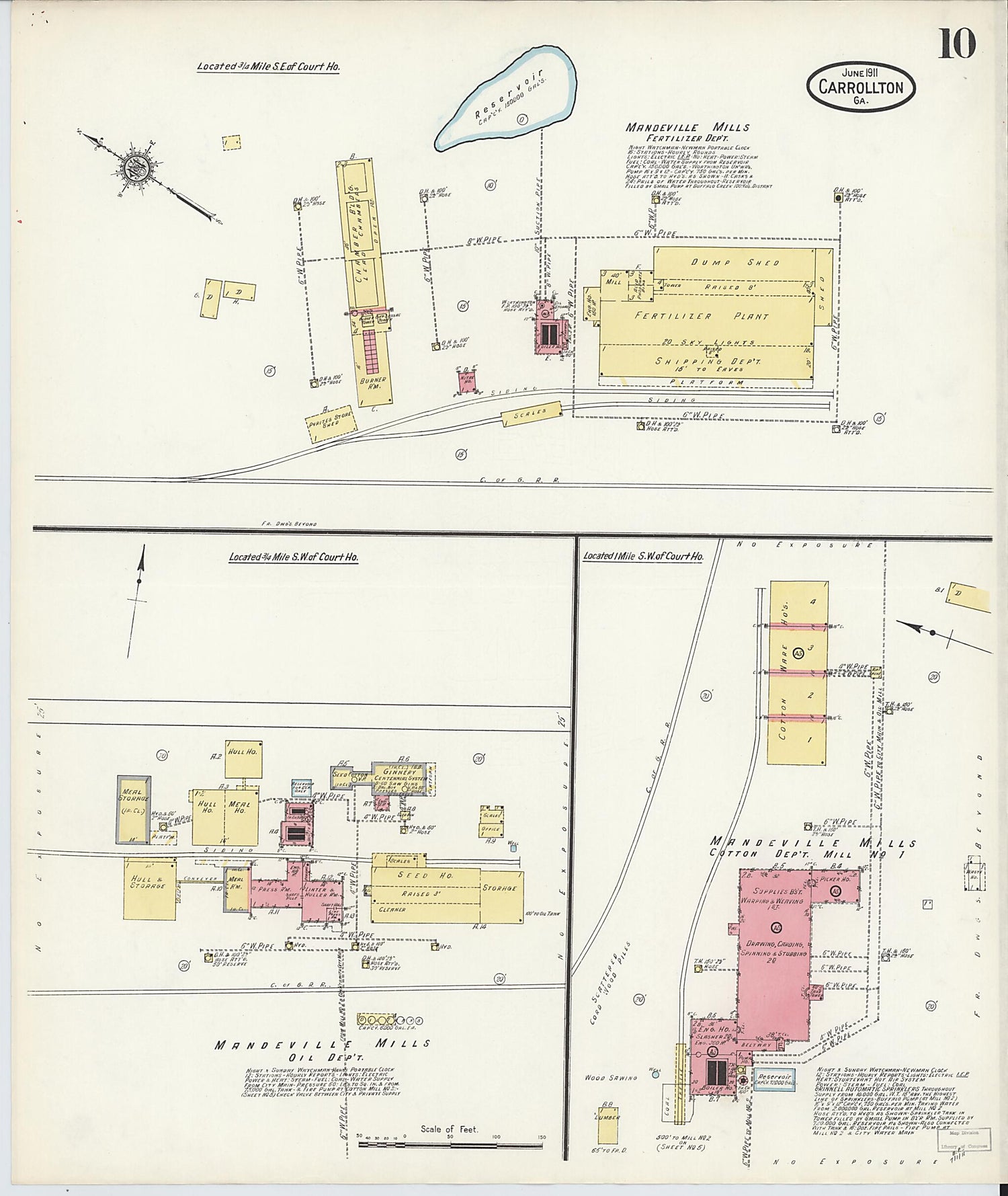 This old map of Carrollton, Carroll County, Georgia was created by Sanborn Map Company in 1911