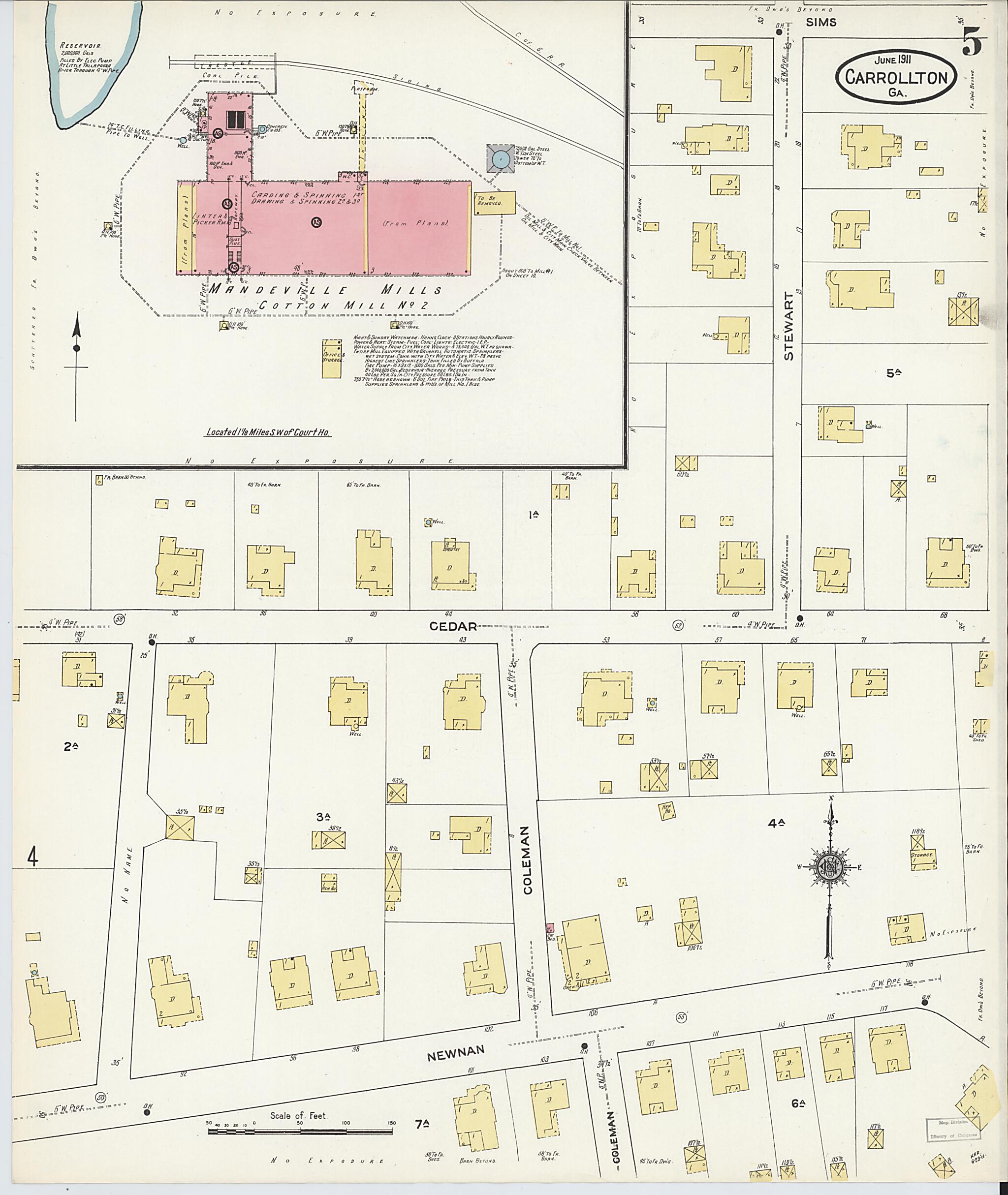 This old map of Carrollton, Carroll County, Georgia was created by Sanborn Map Company in 1911