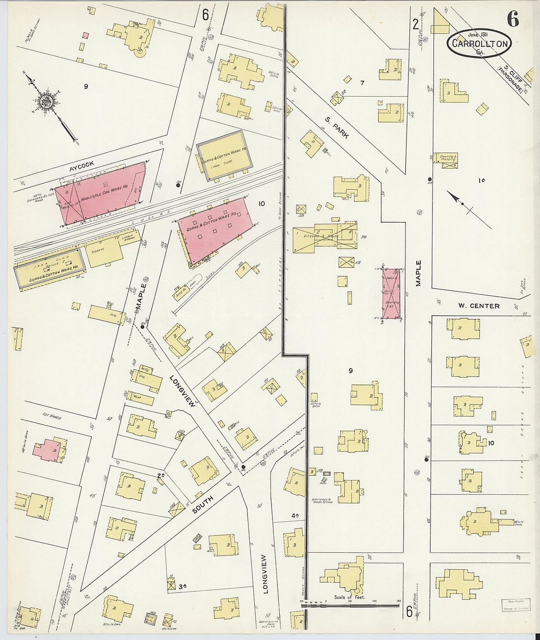 This old map of Carrollton, Carroll County, Georgia was created by Sanborn Map Company in 1911