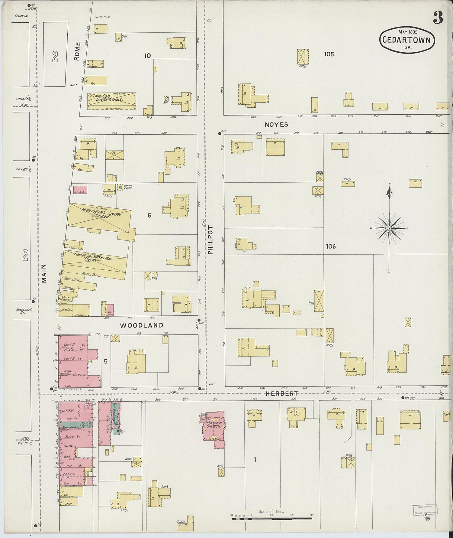 This old map of Cedartown, Polk County, Georgia was created by Sanborn Map Company in 1895