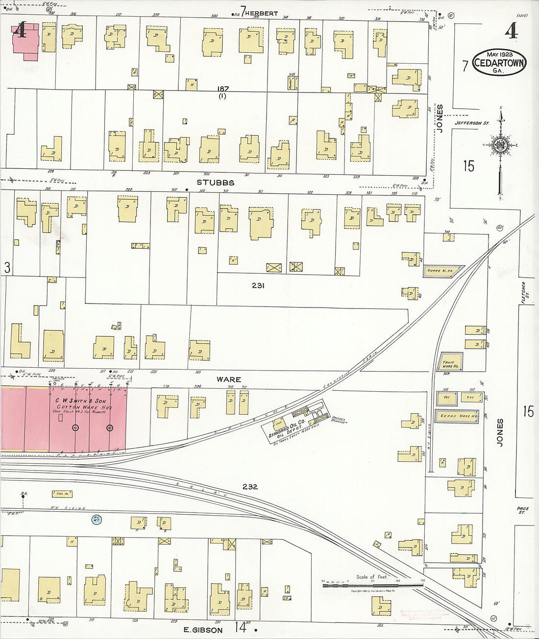 This old map of Cedartown, Polk County, Georgia was created by Sanborn Map Company in 1923