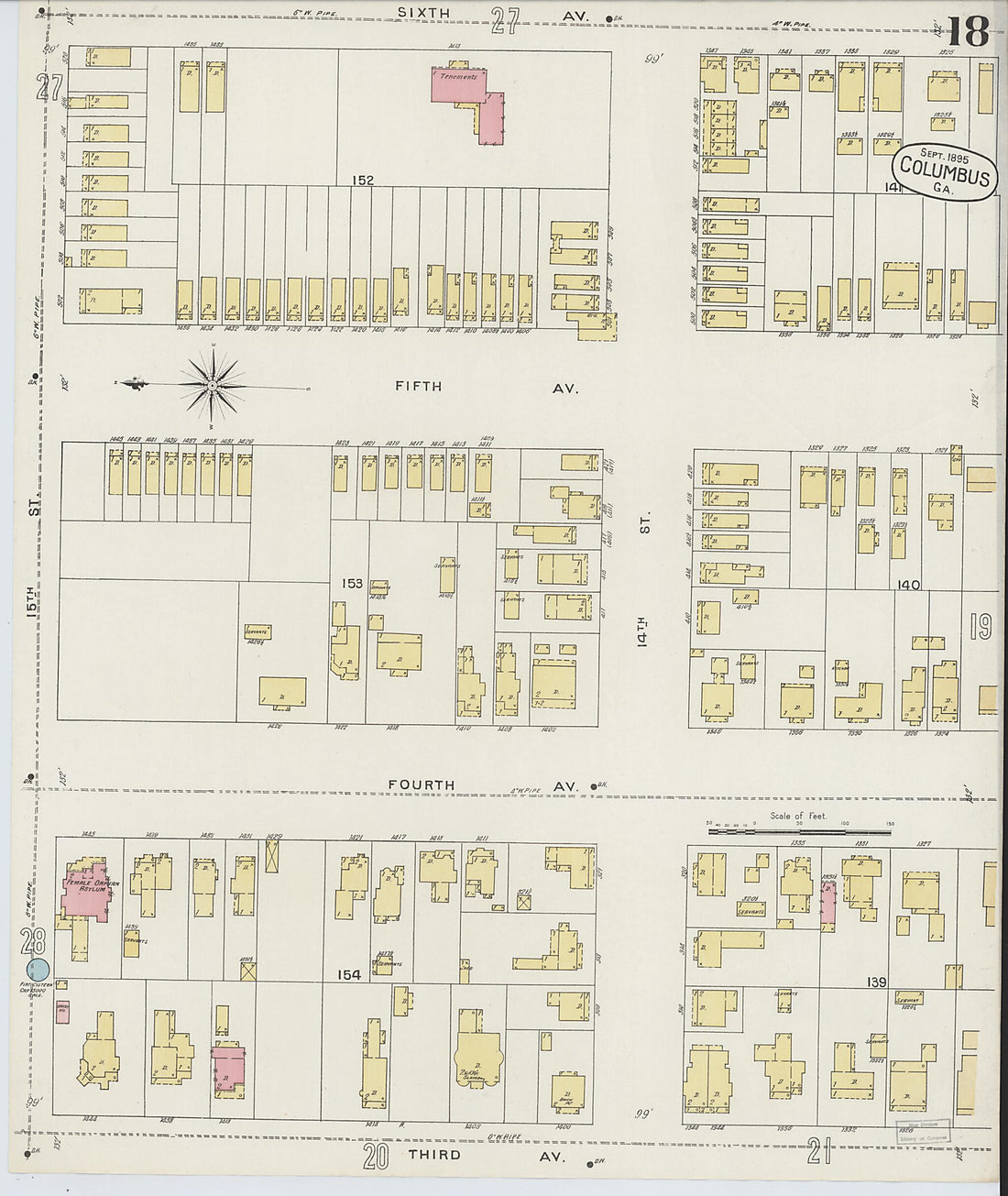 This old map of Columbus, Muscogee County, Georgia was created by Sanborn Map Company in 1895