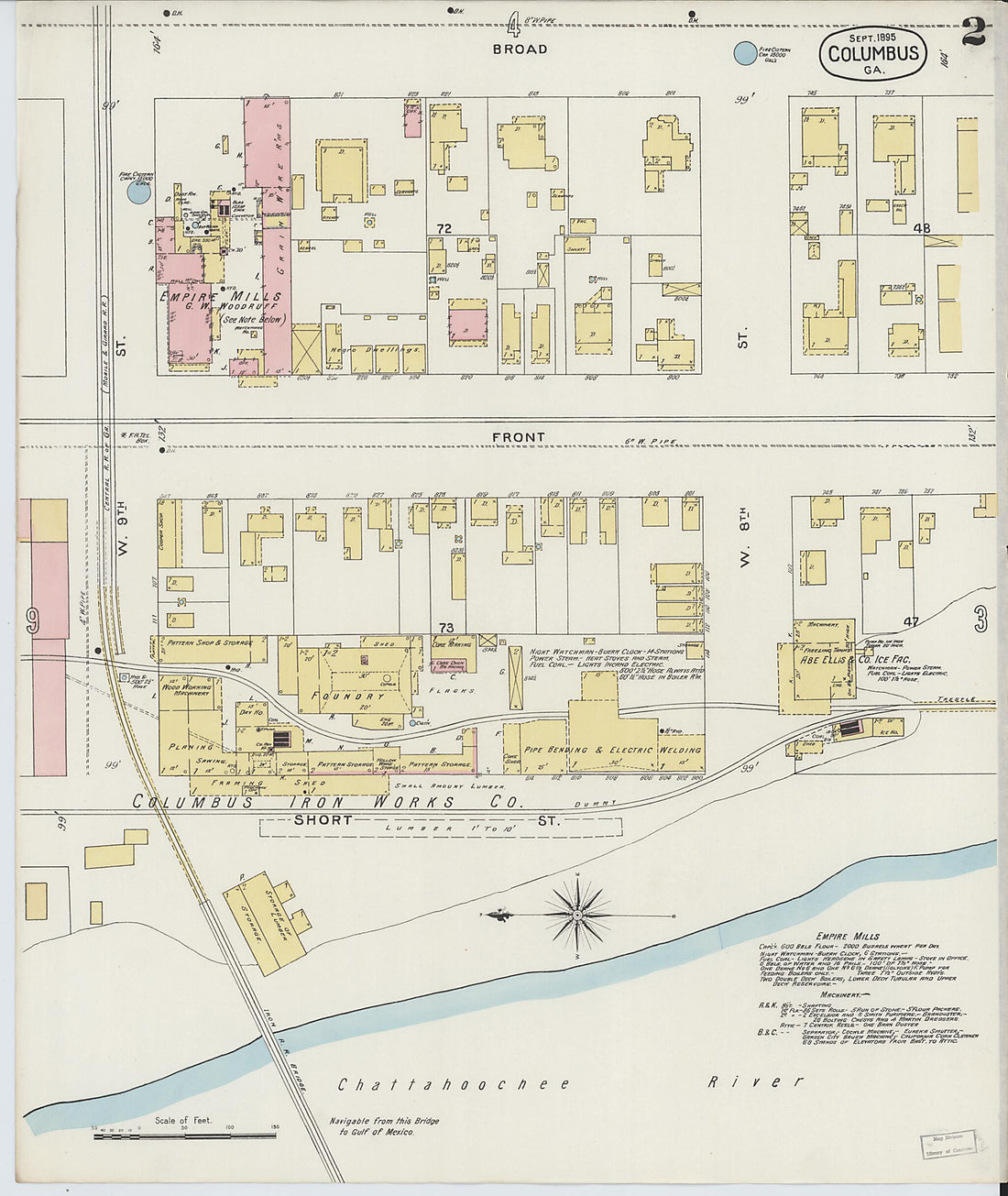 This old map of Columbus, Muscogee County, Georgia was created by Sanborn Map Company in 1895