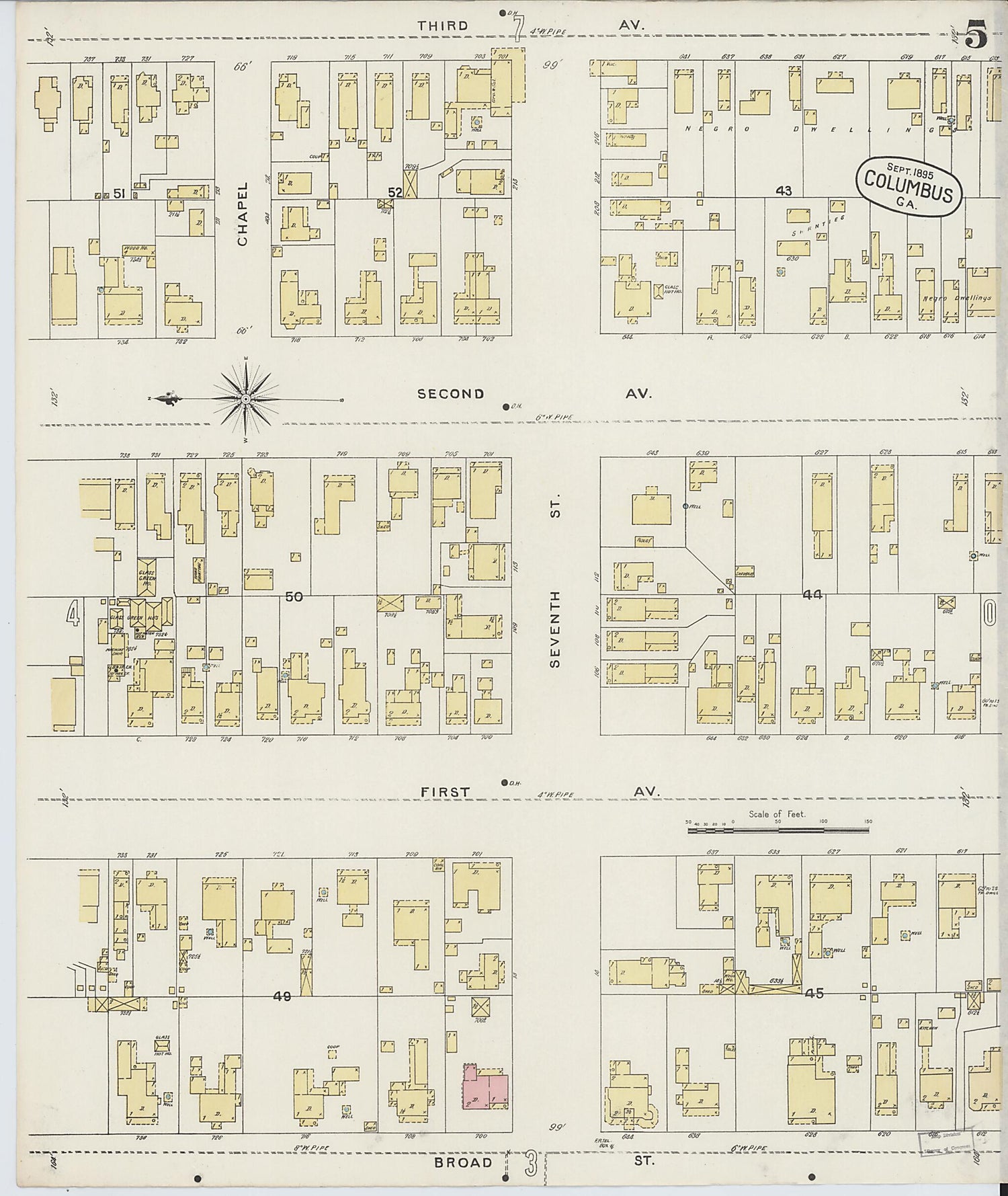 This old map of Columbus, Muscogee County, Georgia was created by Sanborn Map Company in 1895