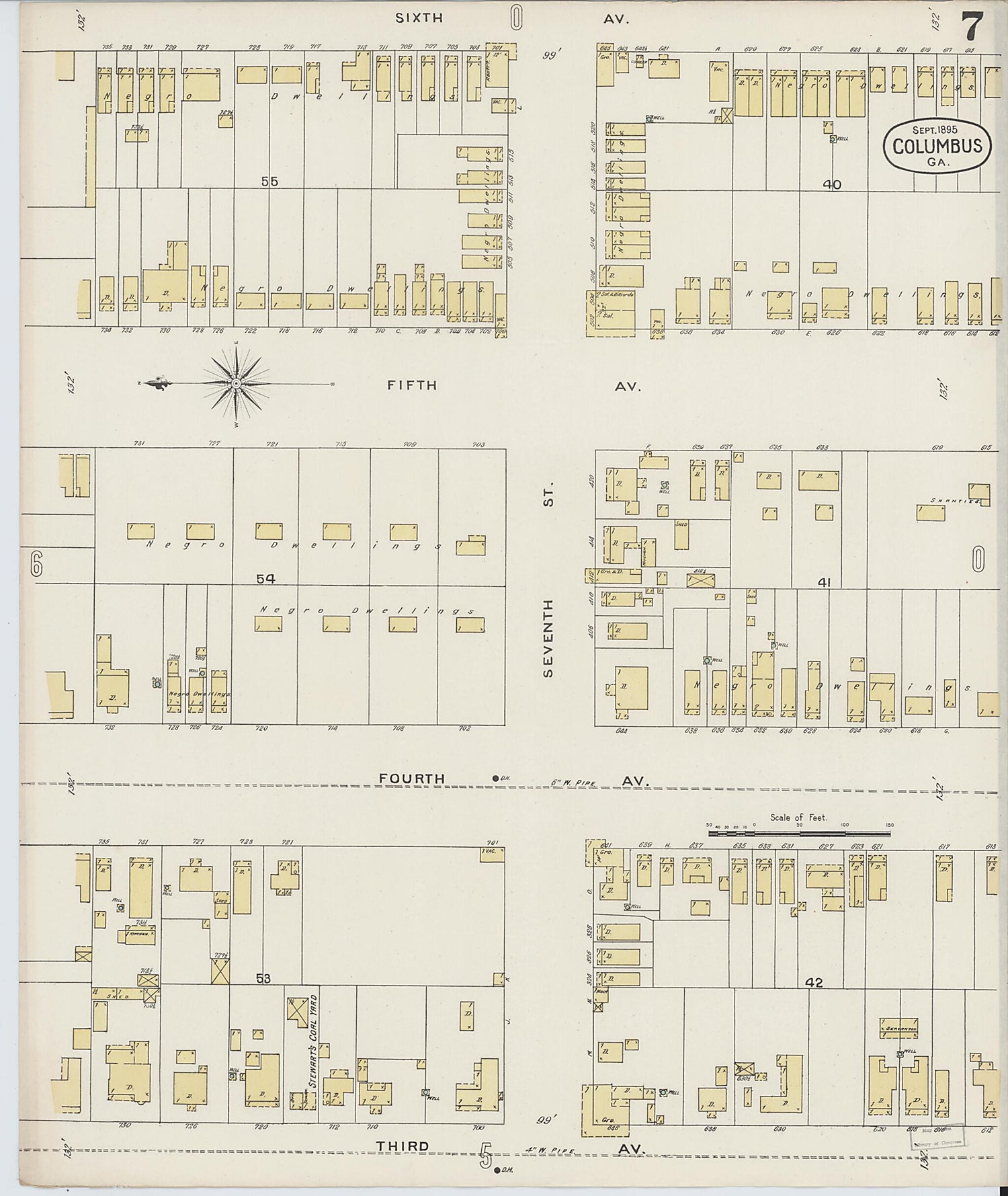 This old map of Columbus, Muscogee County, Georgia was created by Sanborn Map Company in 1895