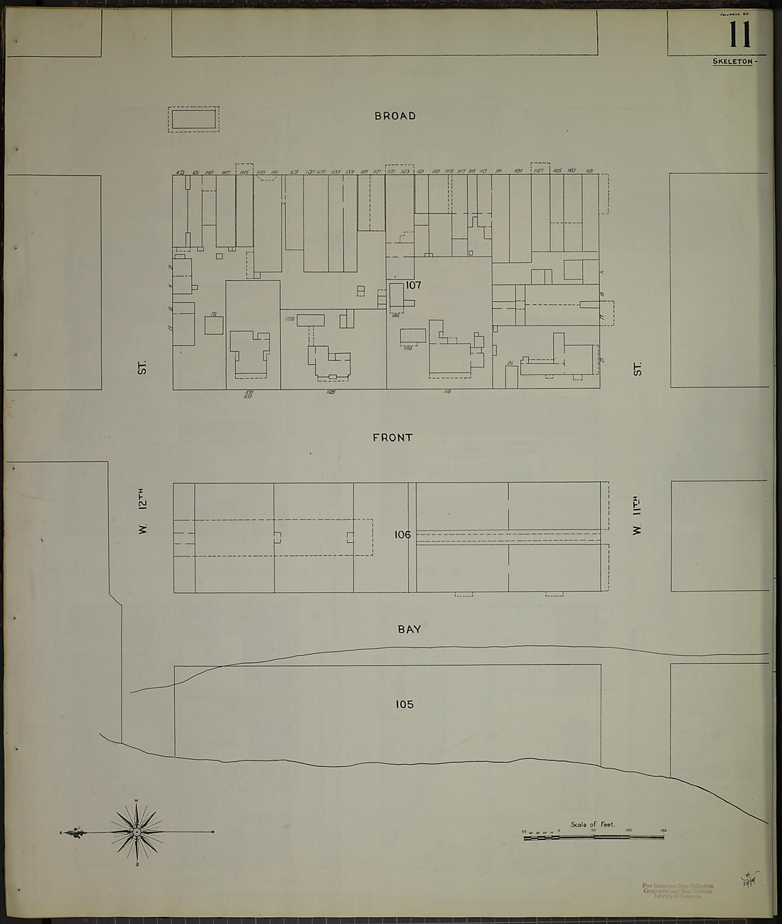 This old map of Columbus, Muscogee County, Georgia was created by Sanborn Map Company in 1907