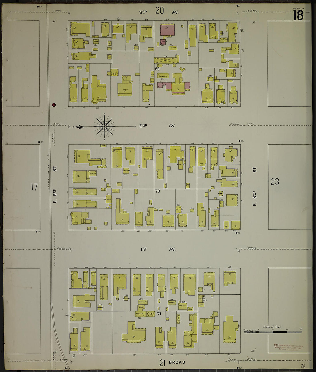 This old map of Columbus, Muscogee County, Georgia was created by Sanborn Map Company in 1907