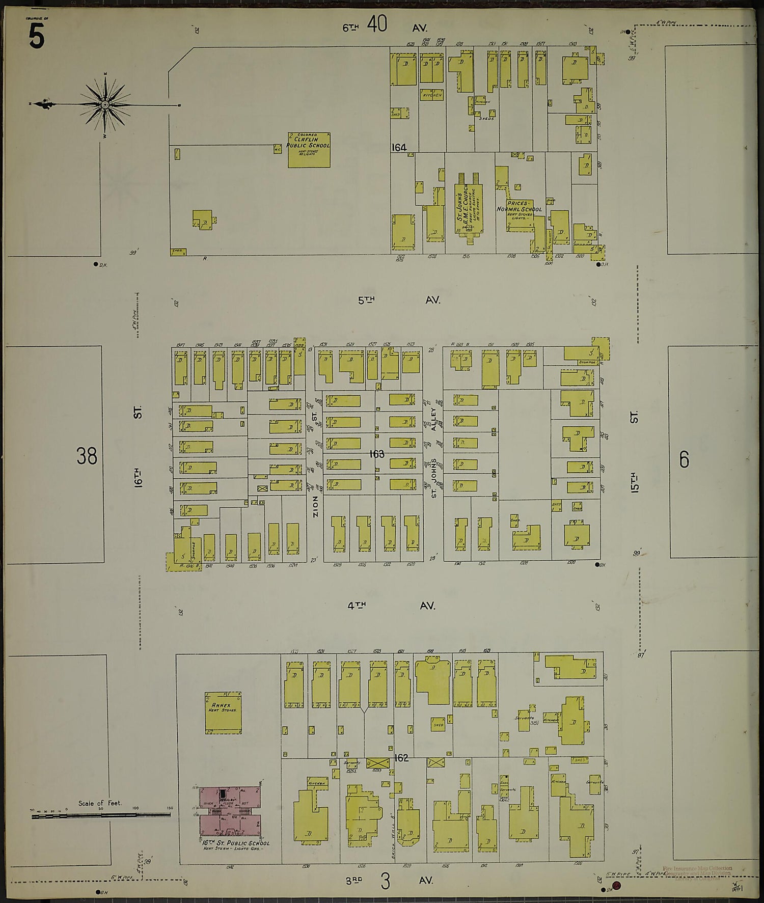 This old map of Columbus, Muscogee County, Georgia was created by Sanborn Map Company in 1907