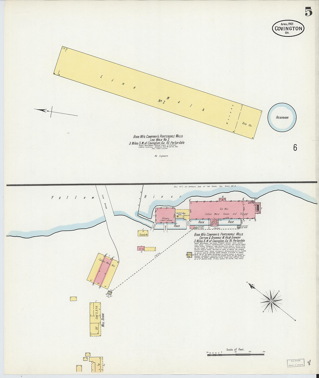 This old map of Covington, Newton County, Georgia was created by Sanborn Map Company in 1901