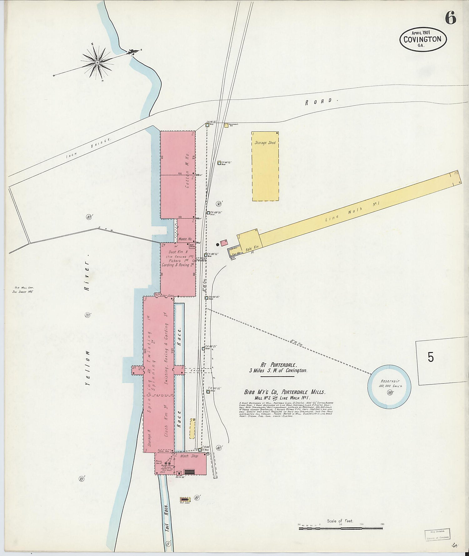 This old map of Covington, Newton County, Georgia was created by Sanborn Map Company in 1901