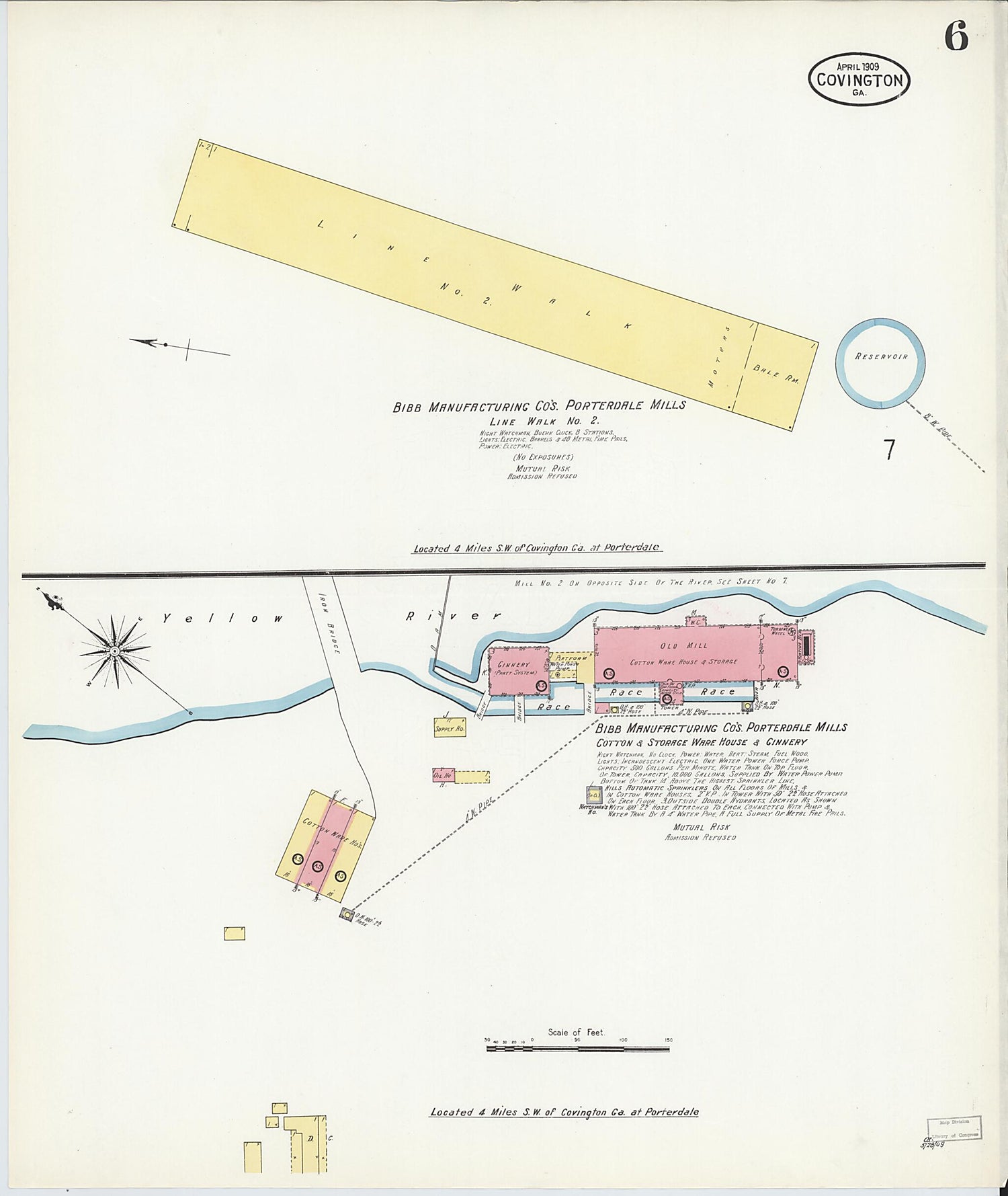 This old map of Covington, Newton County, Georgia was created by Sanborn Map Company in 1909