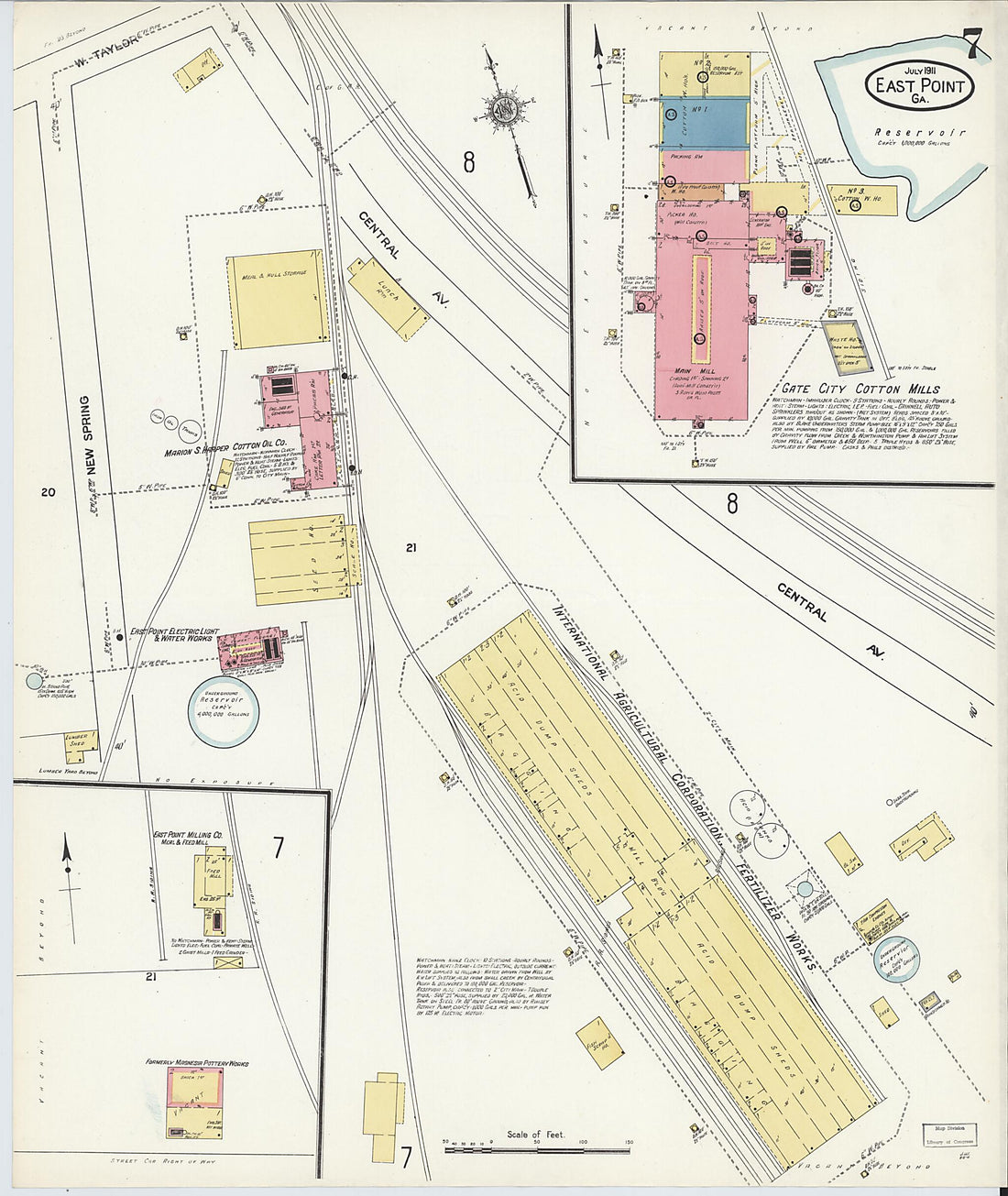 This old map of East Point, Fulton County, Georgia was created by Sanborn Map Company in 1911