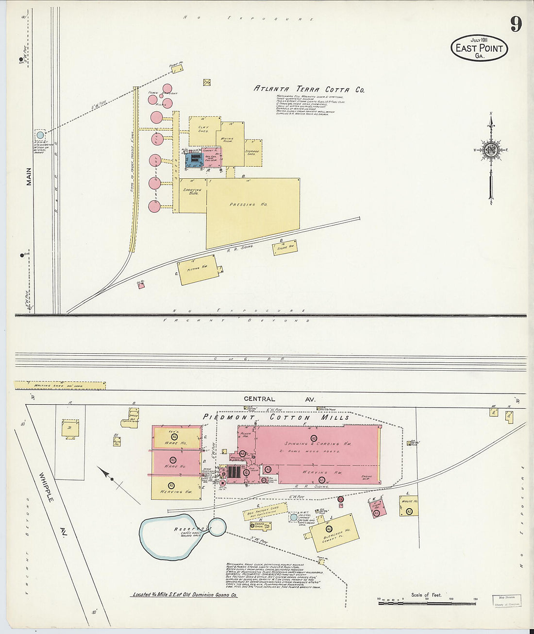 This old map of East Point, Fulton County, Georgia was created by Sanborn Map Company in 1911