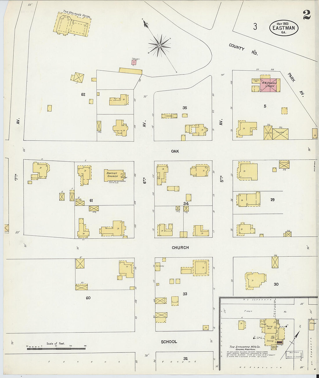 This old map of Eastman, Dodge County, Georgia was created by Sanborn Map Company in 1903