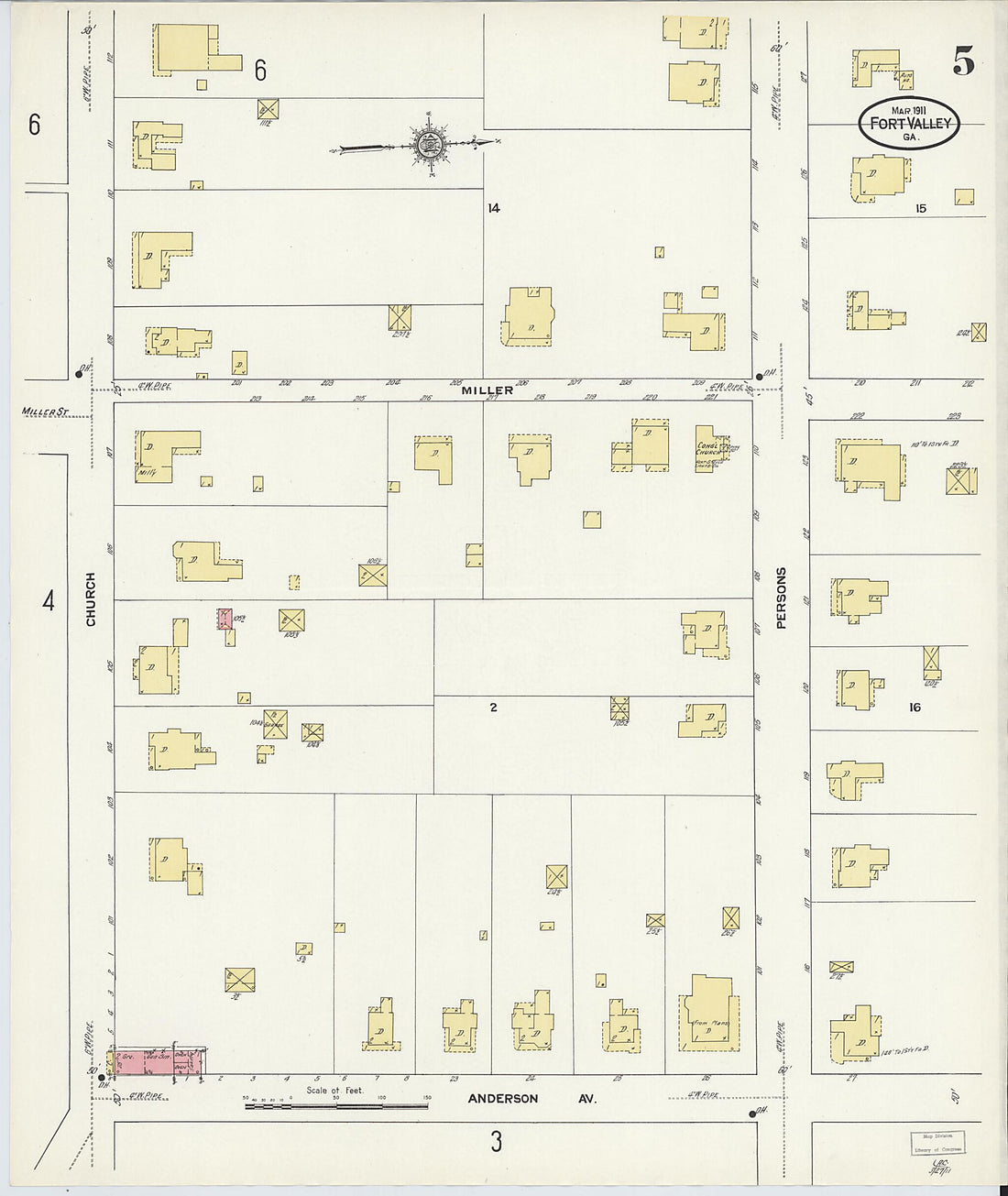 This old map of Fort Valley, Peach County, Georgia was created by Sanborn Map Company in 1911