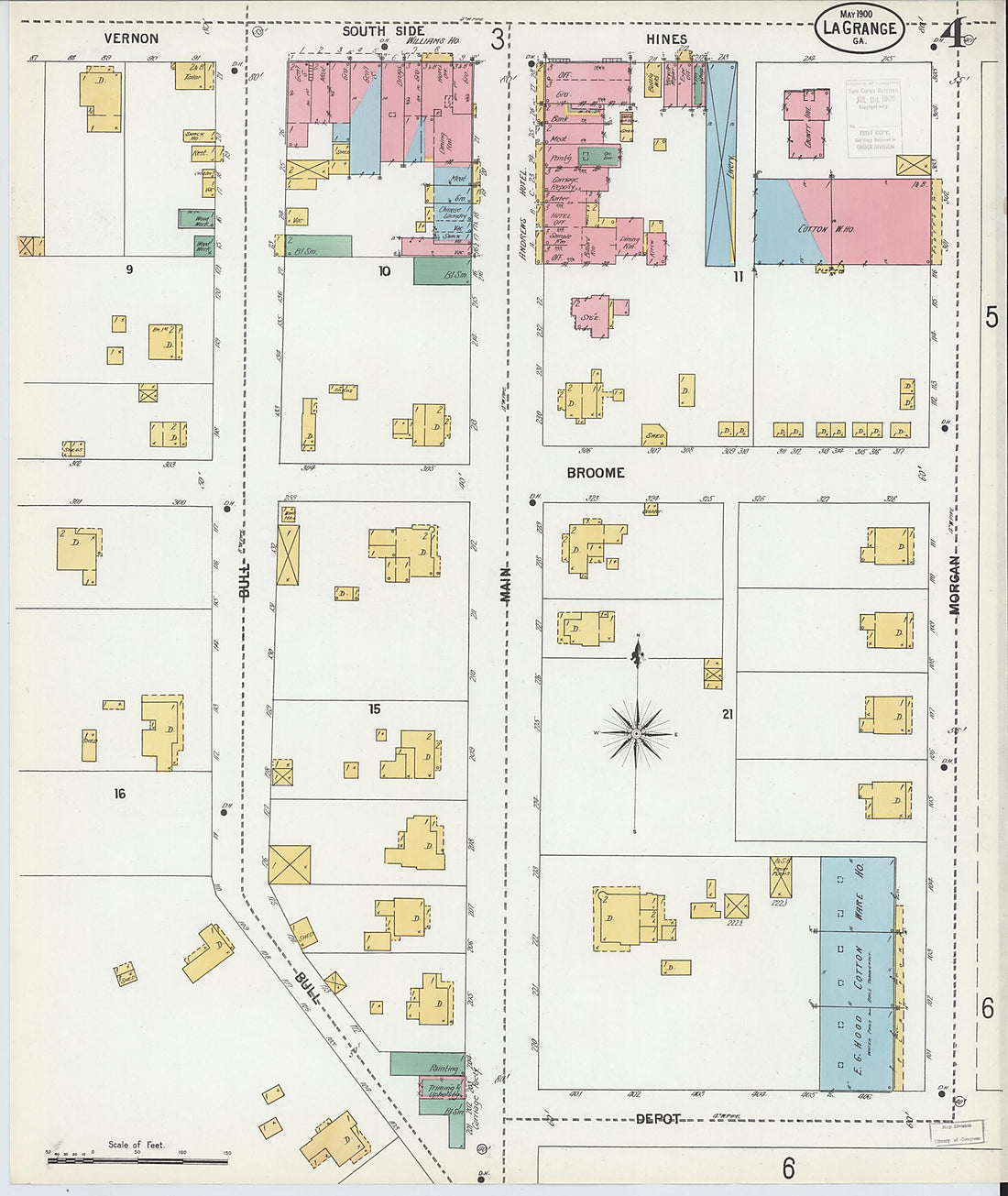 This old map of La Grange, Troup County, Georgia was created by Sanborn Map Company in 1900