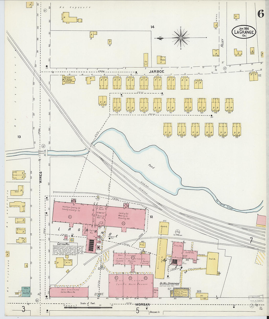 This old map of La Grange, Troup County, Georgia was created by Sanborn Map Company in 1906