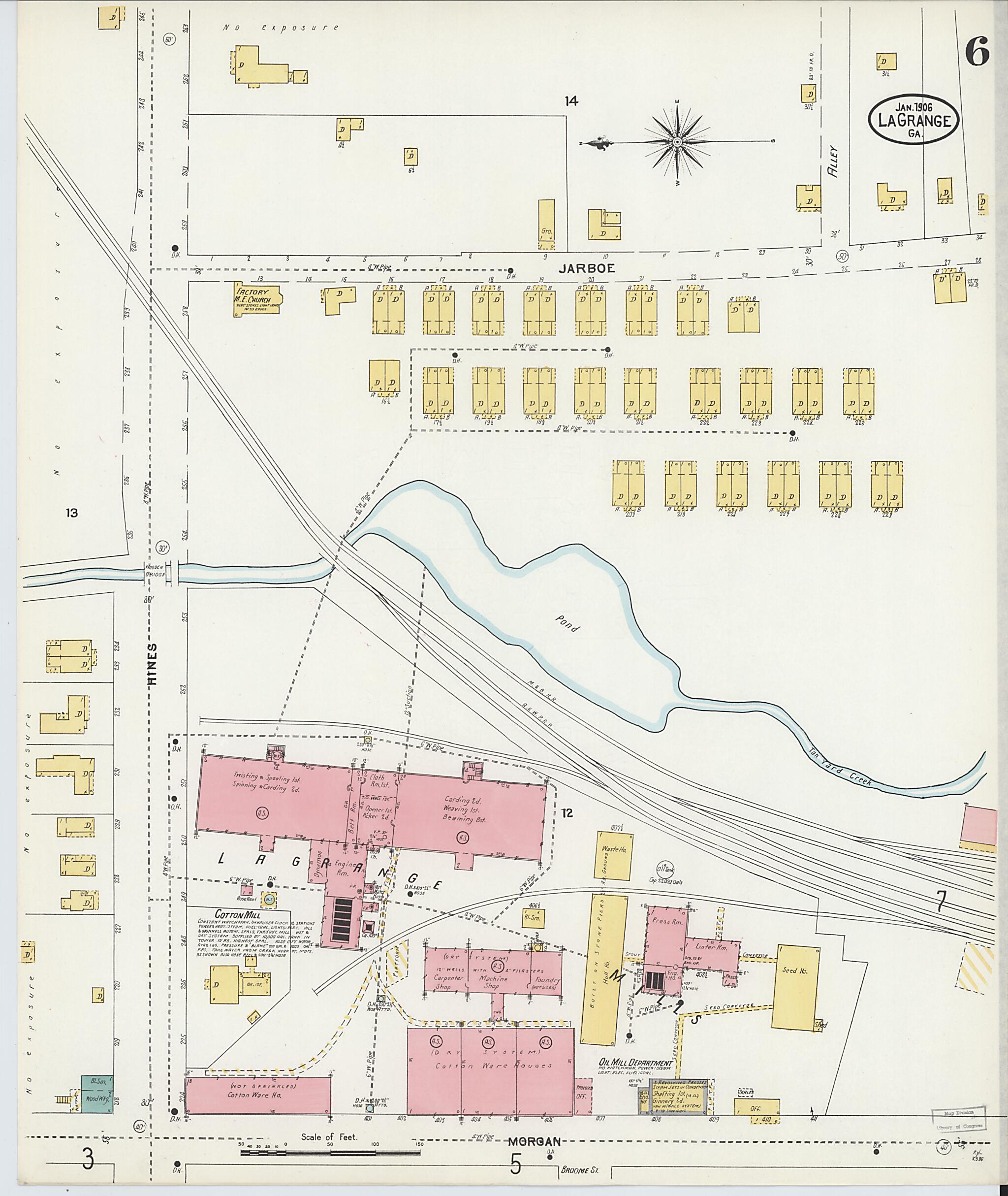 This old map of La Grange, Troup County, Georgia was created by Sanborn Map Company in 1906