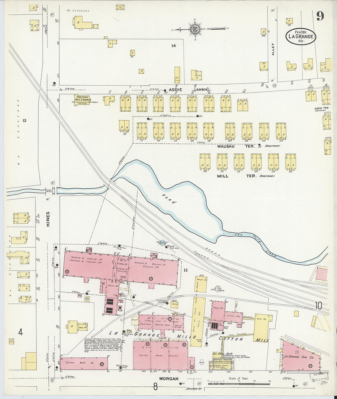 This old map of La Grange, Troup County, Georgia was created by Sanborn Map Company in 1911