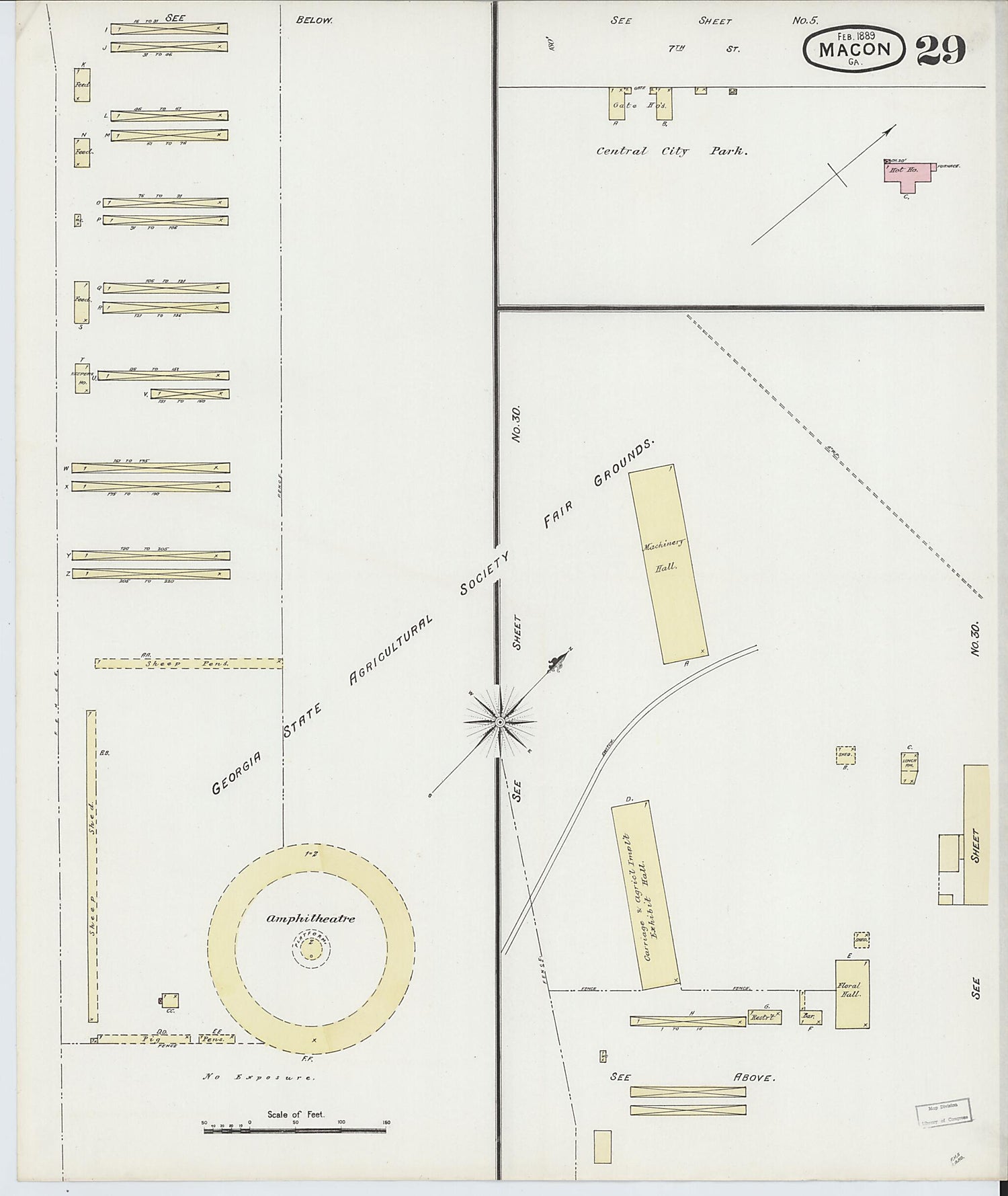 This old map of Macon, Jones County, Georgia was created by Sanborn Map Company in 1889