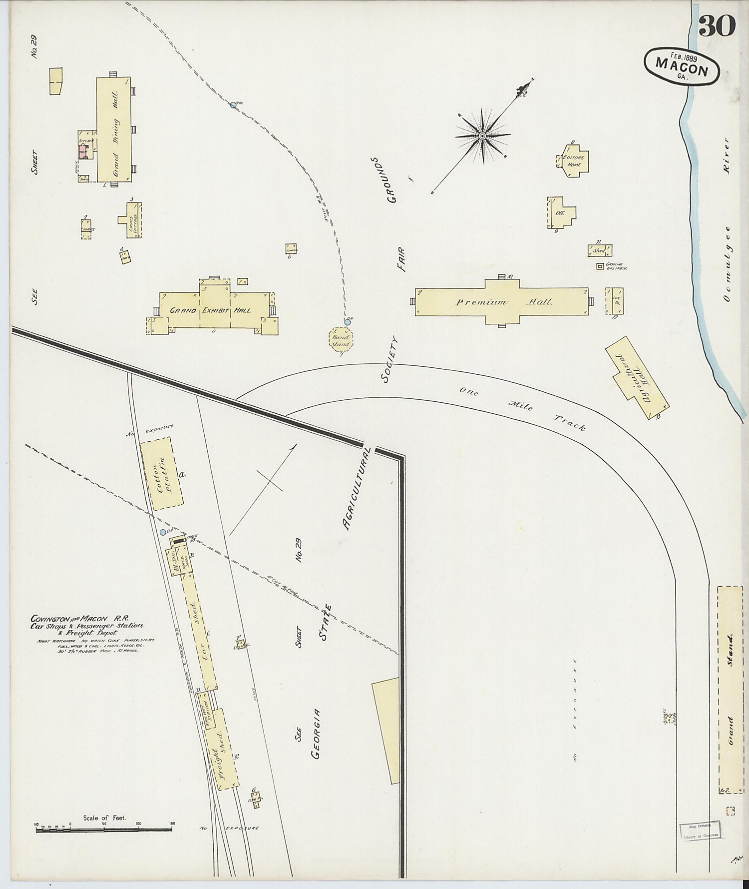 This old map of Macon, Jones County, Georgia was created by Sanborn Map Company in 1889