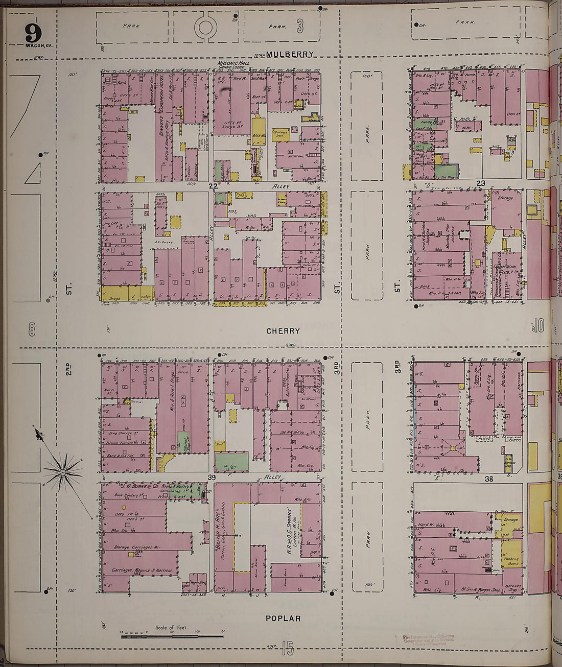 This old map of Macon, Jones County, Georgia was created by Sanborn Map Company in 1895