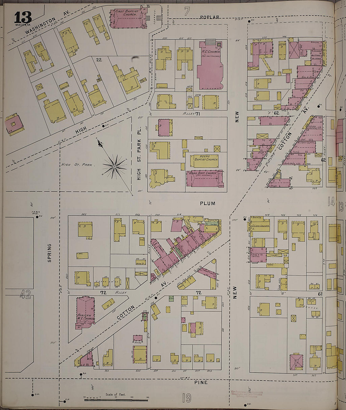 This old map of Macon, Jones County, Georgia was created by Sanborn Map Company in 1895