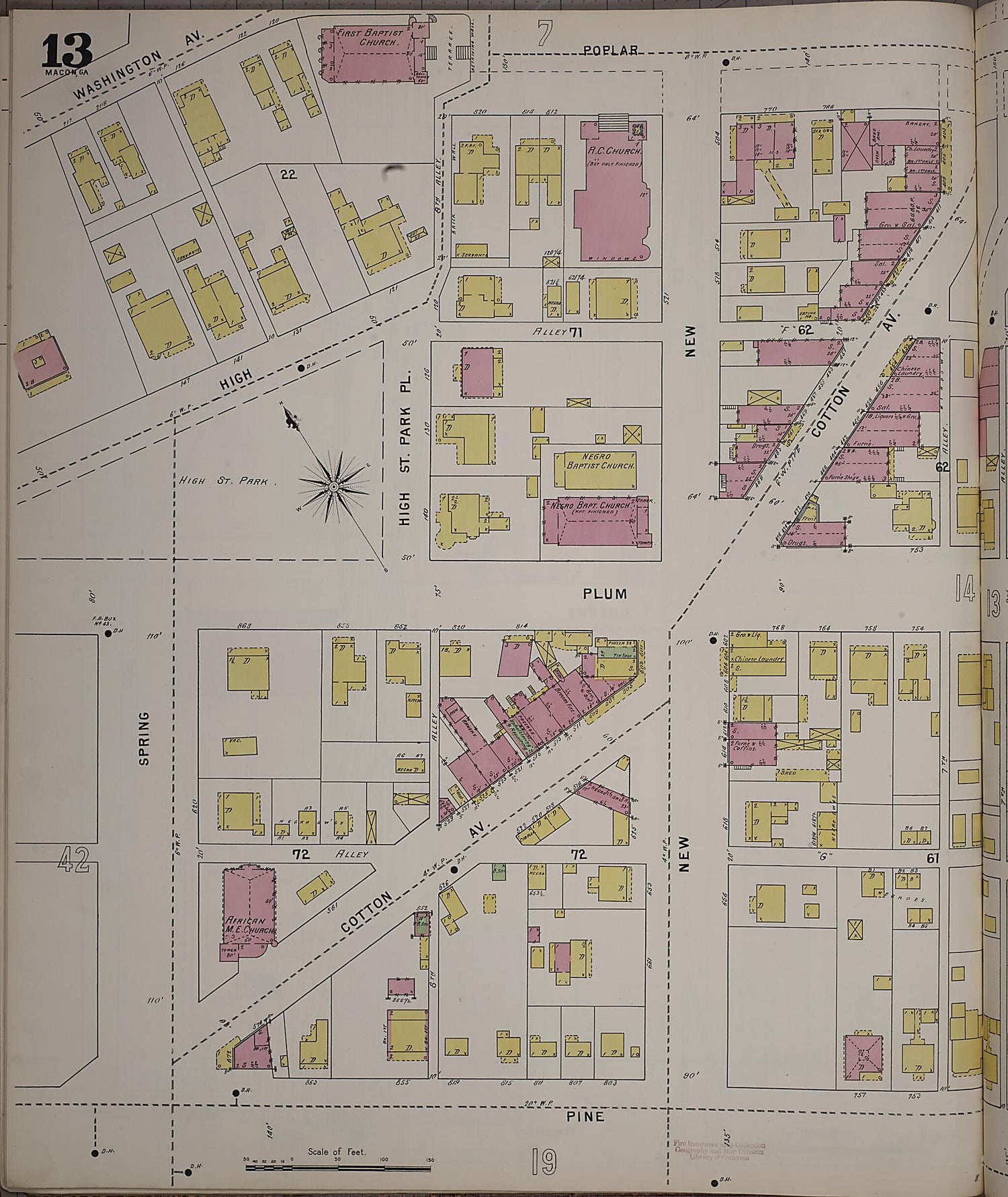 This old map of Macon, Jones County, Georgia was created by Sanborn Map Company in 1895