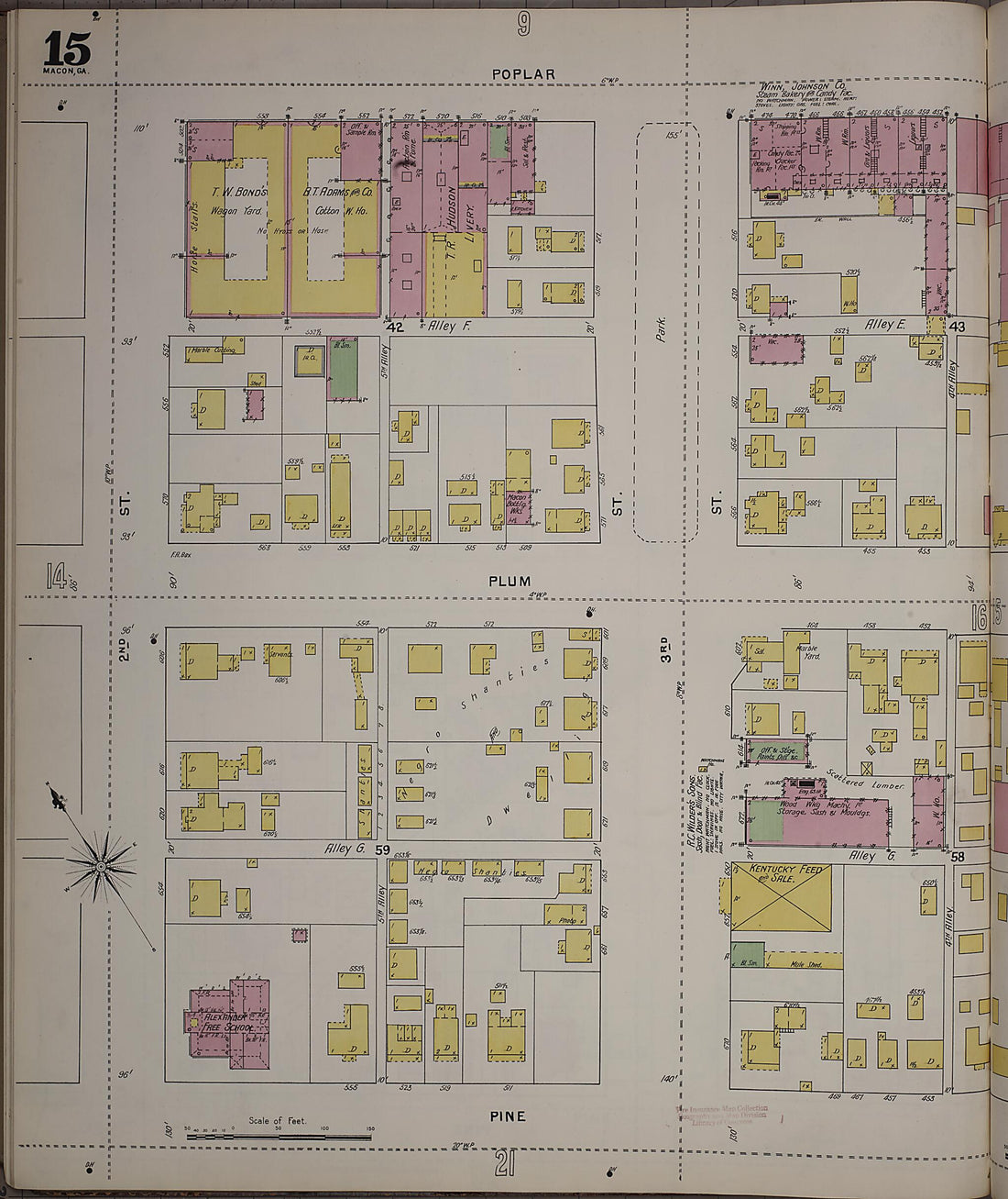 This old map of Macon, Jones County, Georgia was created by Sanborn Map Company in 1895