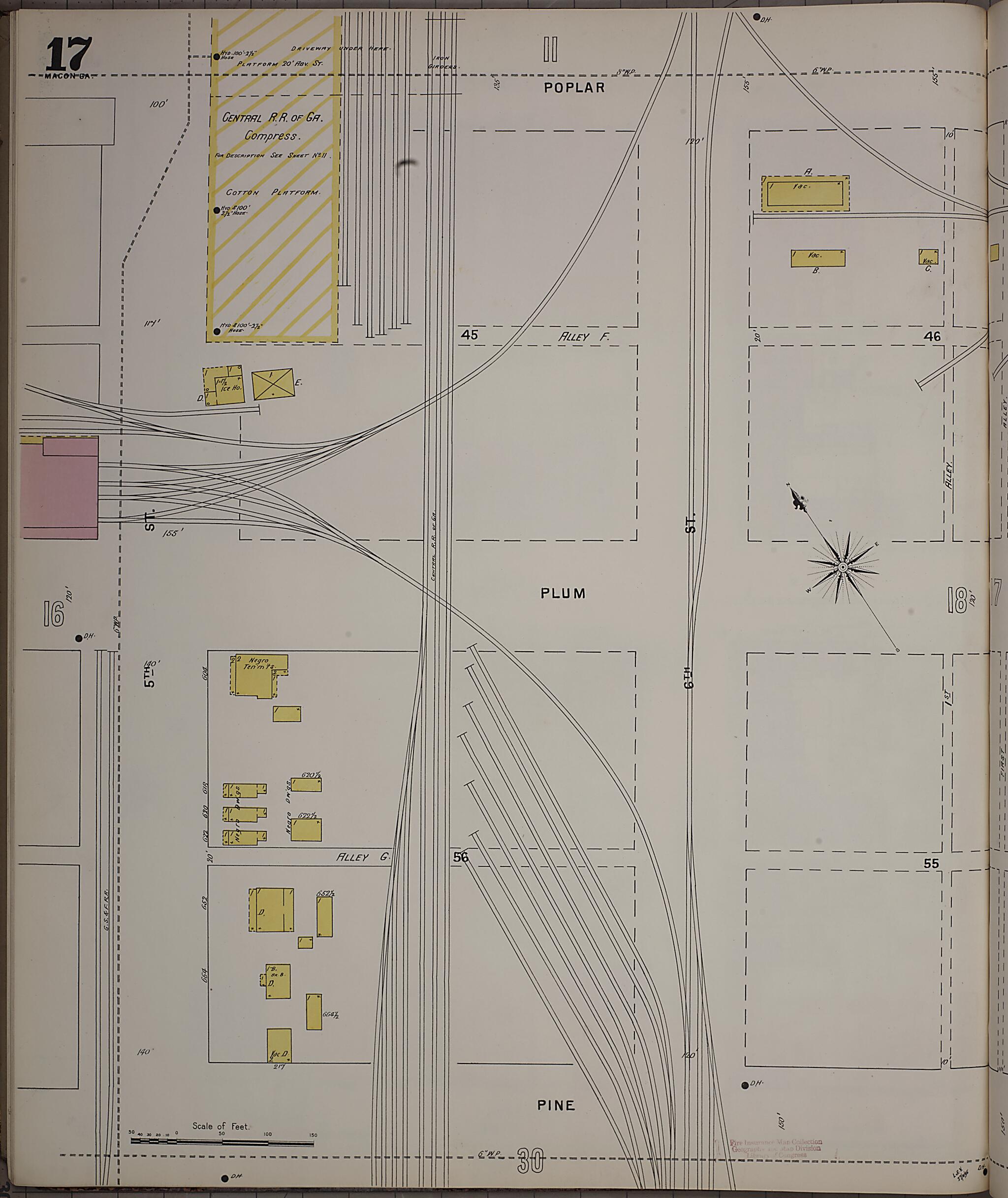 This old map of Macon, Jones County, Georgia was created by Sanborn Map Company in 1895
