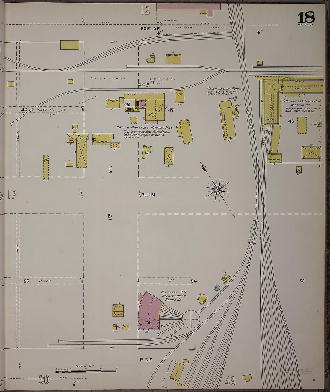 This old map of Macon, Jones County, Georgia was created by Sanborn Map Company in 1895