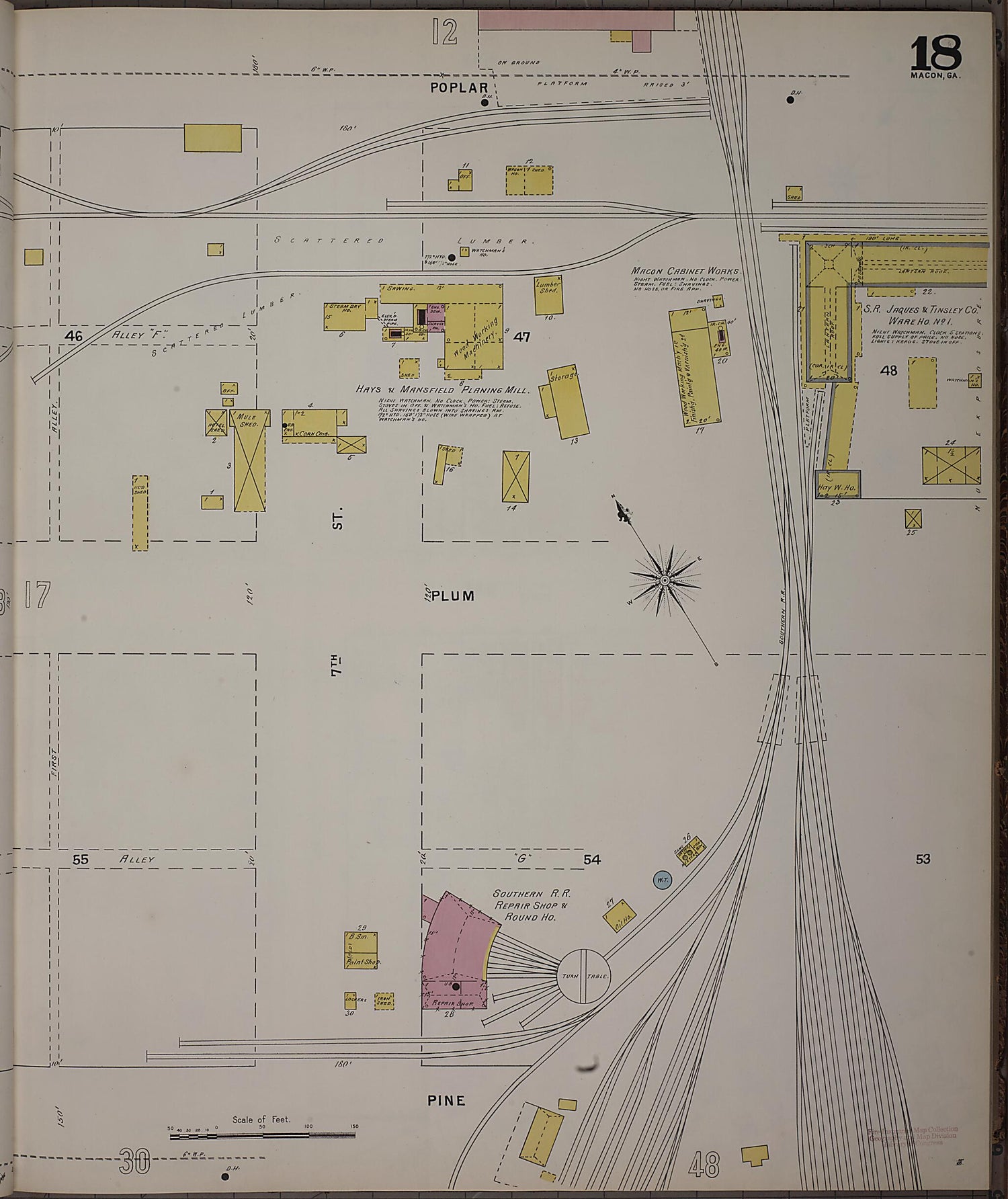 This old map of Macon, Jones County, Georgia was created by Sanborn Map Company in 1895