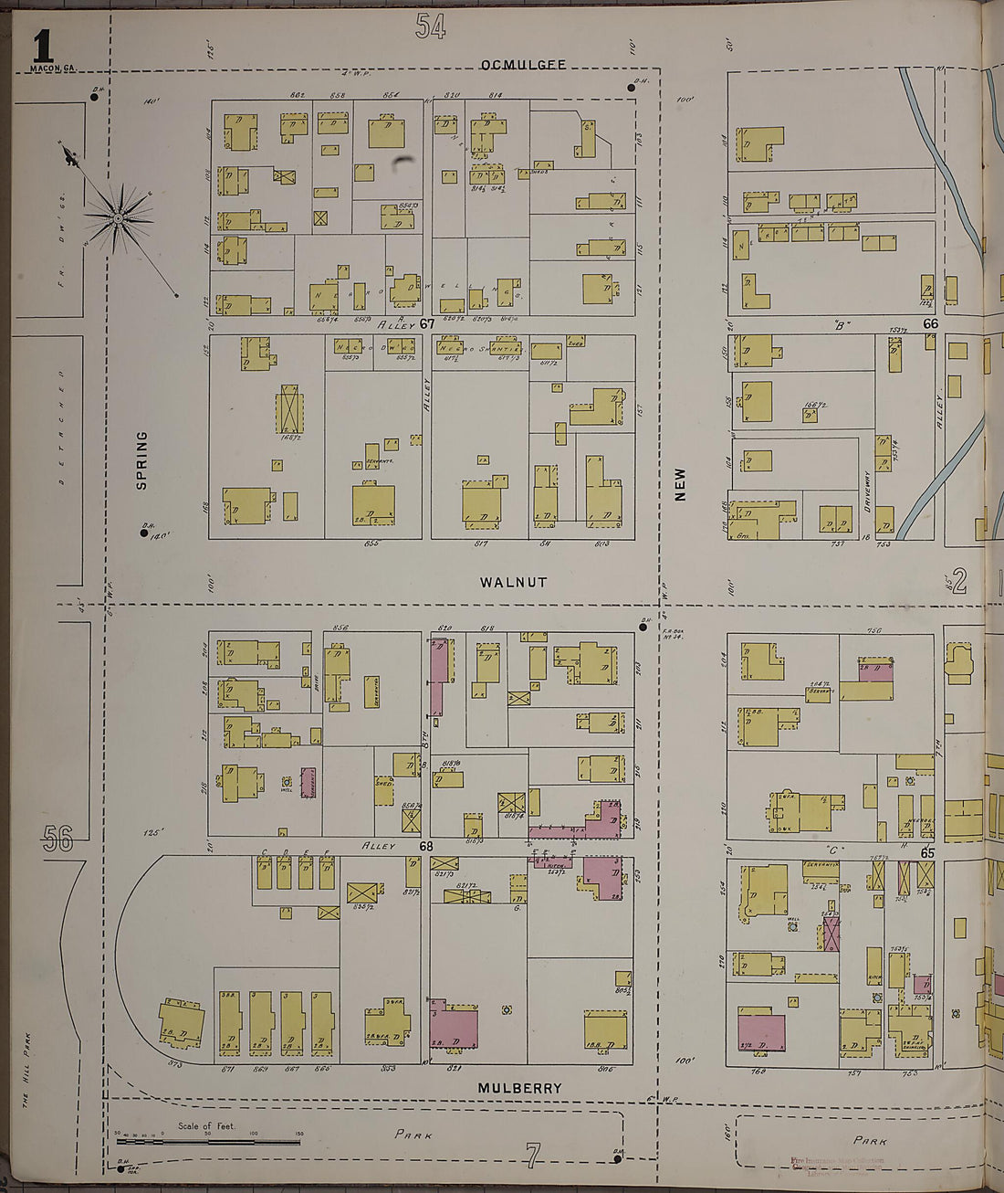 This old map of Macon, Jones County, Georgia was created by Sanborn Map Company in 1895