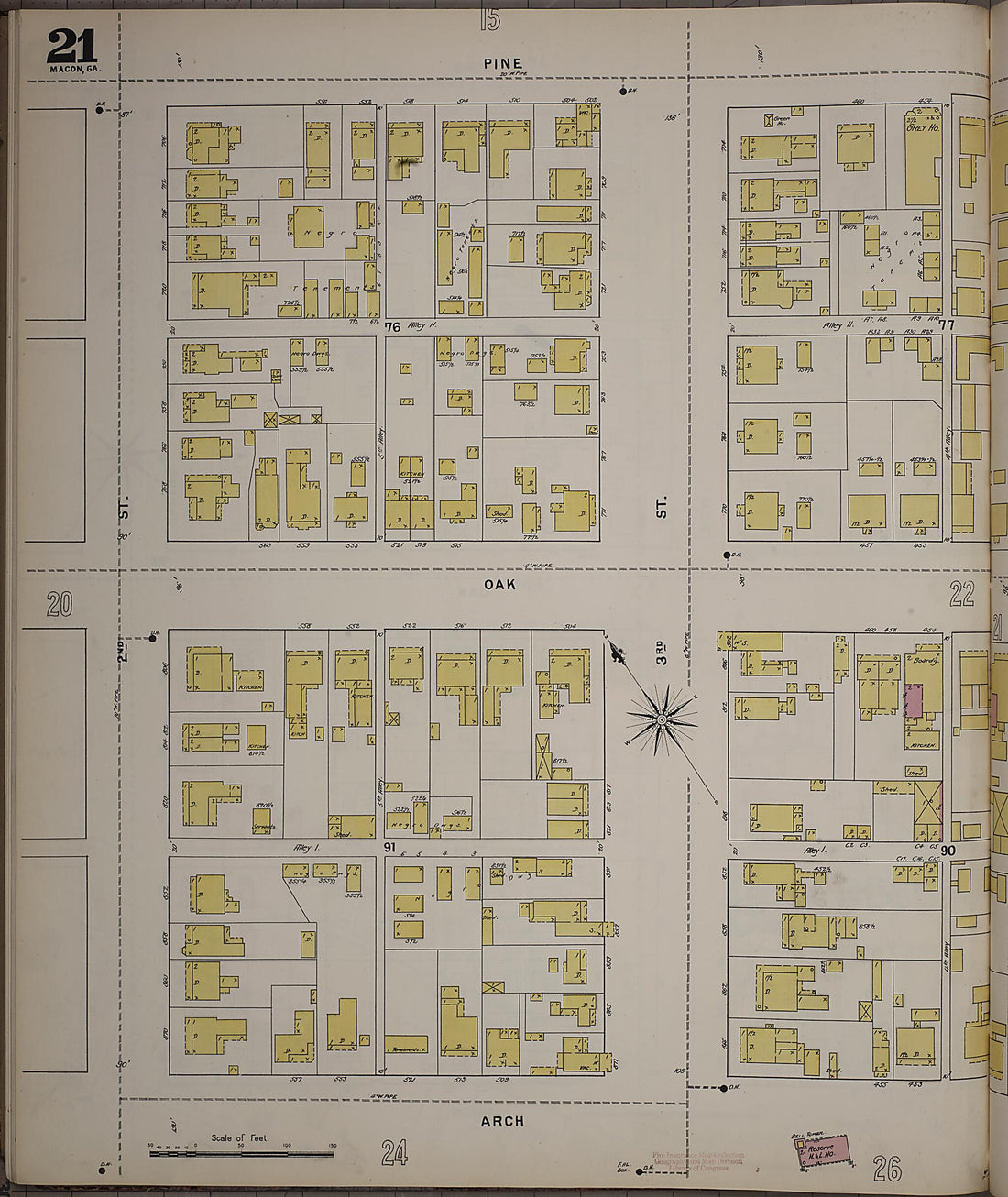 This old map of Macon, Jones County, Georgia was created by Sanborn Map Company in 1895