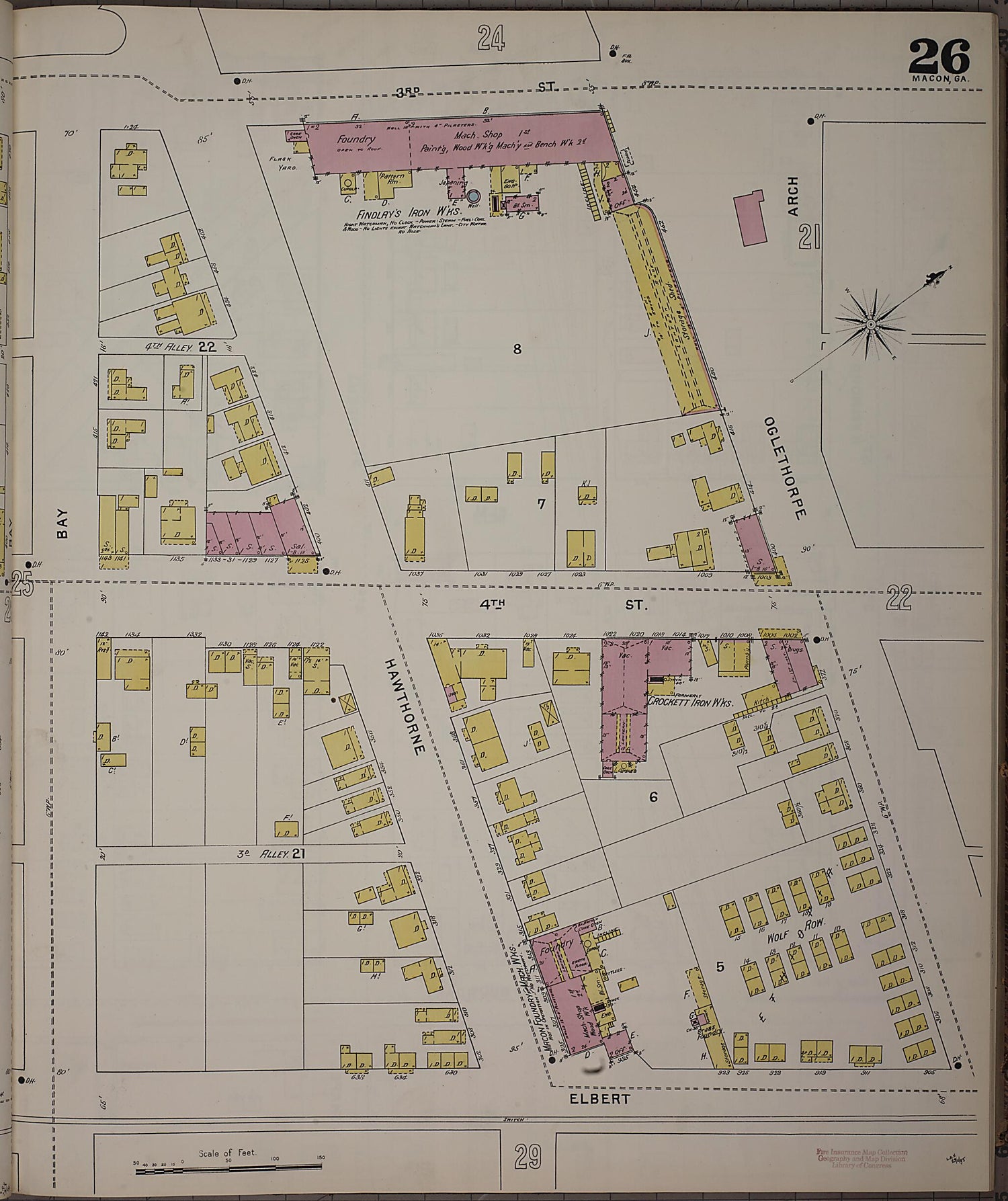 This old map of Macon, Jones County, Georgia was created by Sanborn Map Company in 1895