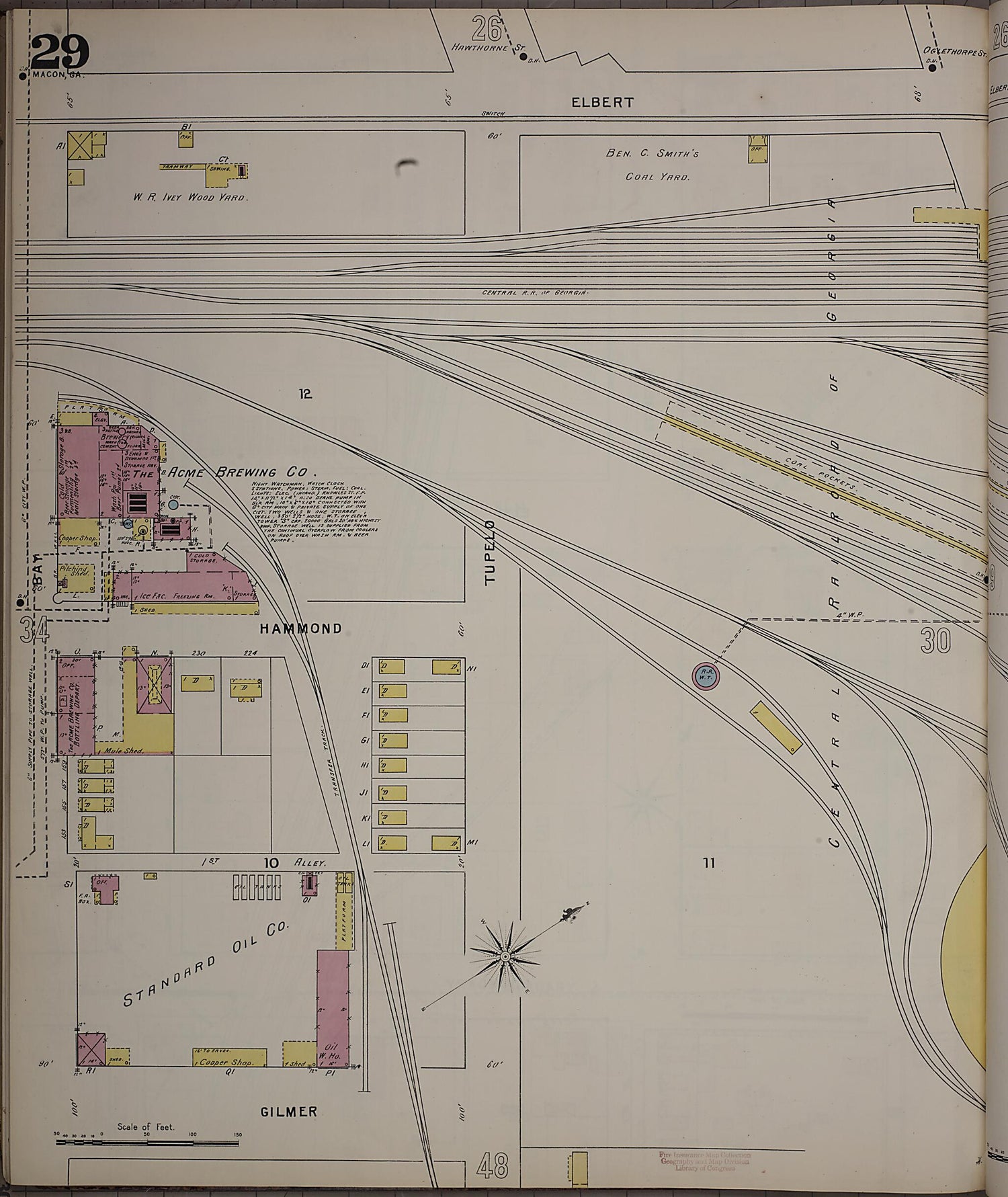 This old map of Macon, Jones County, Georgia was created by Sanborn Map Company in 1895