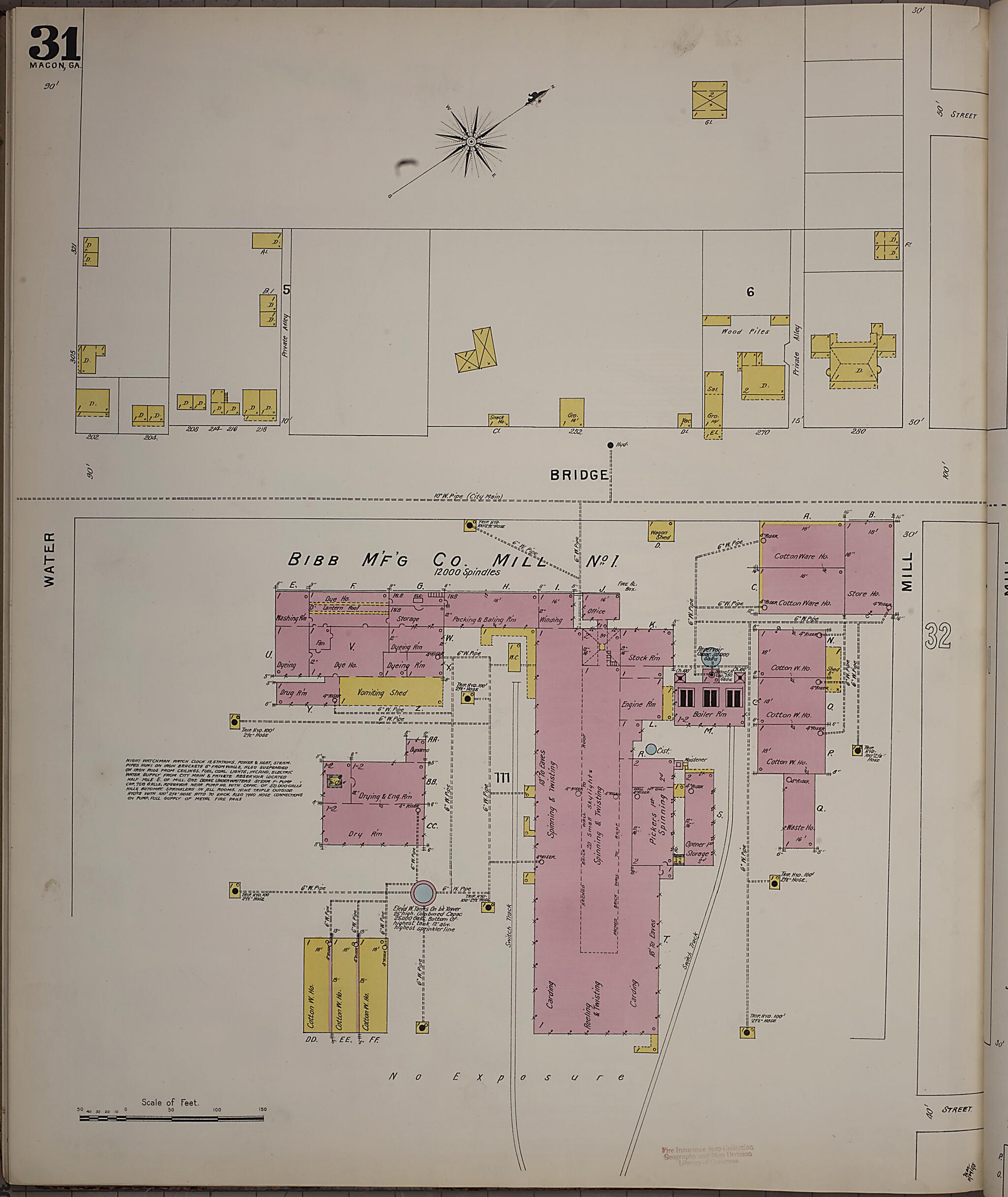 This old map of Macon, Jones County, Georgia was created by Sanborn Map Company in 1895