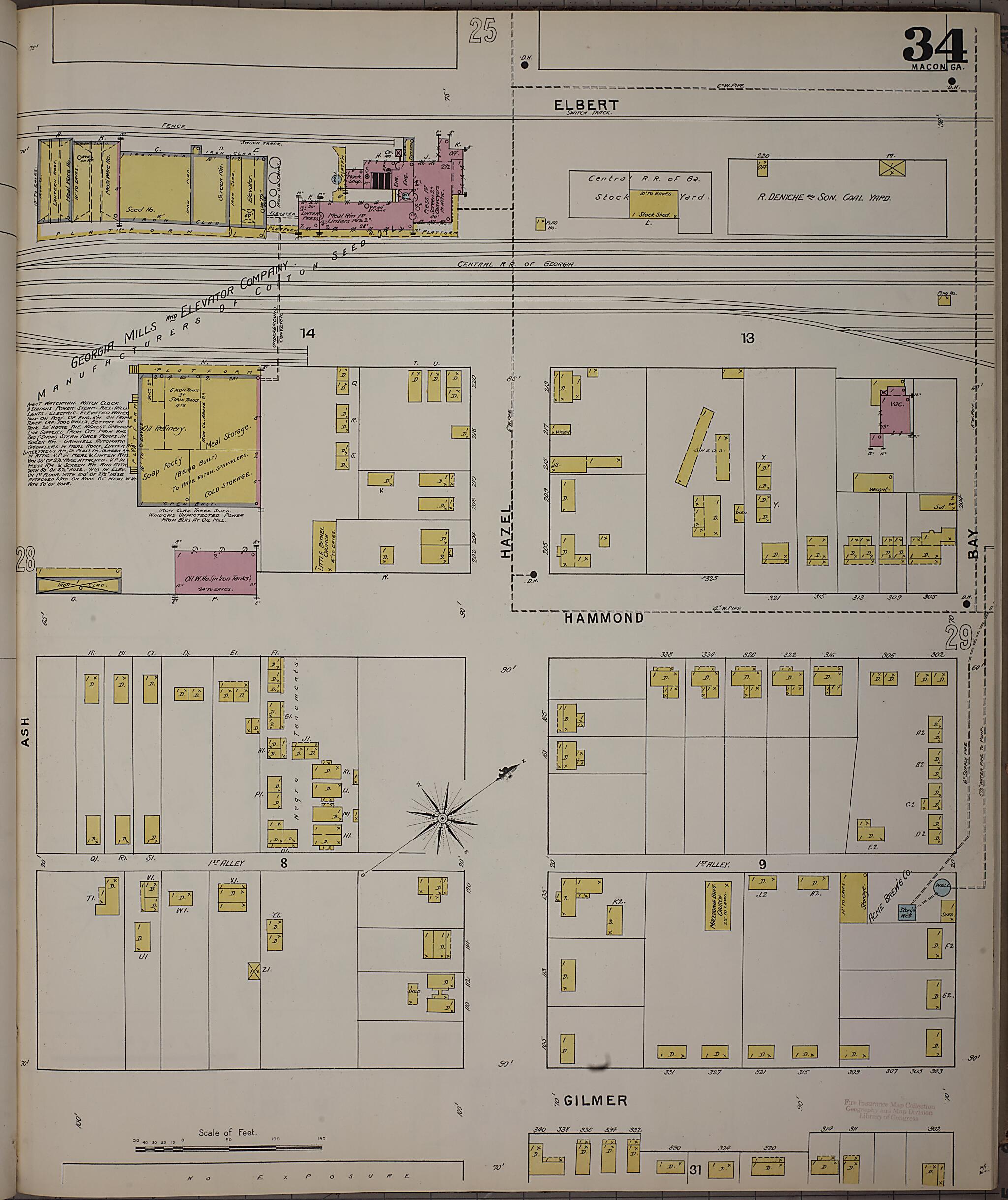 This old map of Macon, Jones County, Georgia was created by Sanborn Map Company in 1895