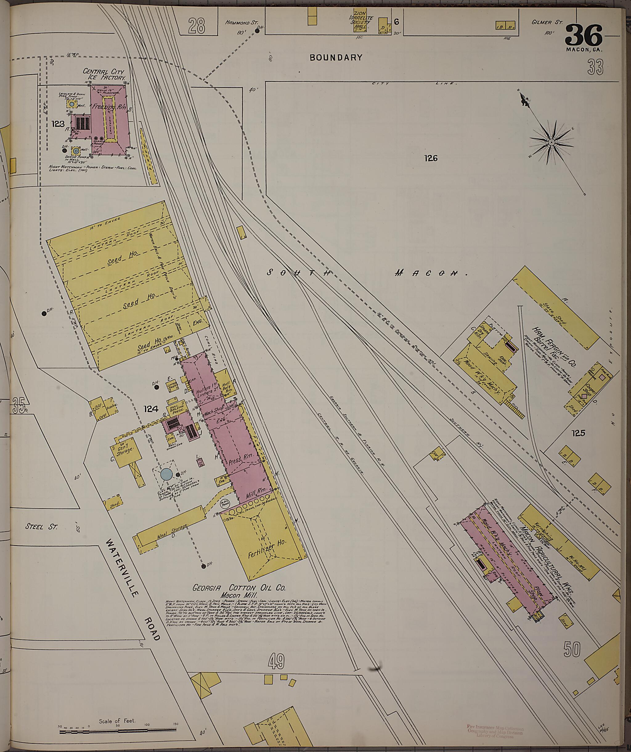 This old map of Macon, Jones County, Georgia was created by Sanborn Map Company in 1895