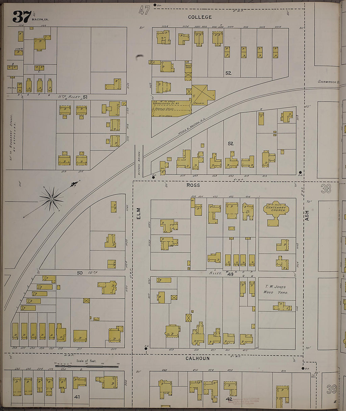 This old map of Macon, Jones County, Georgia was created by Sanborn Map Company in 1895