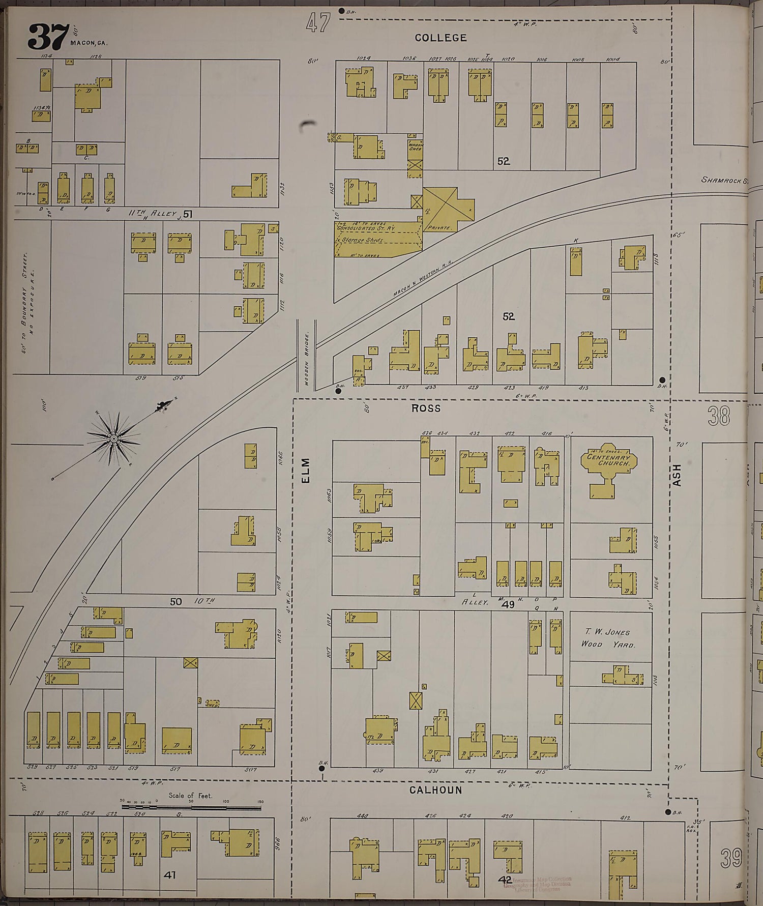 This old map of Macon, Jones County, Georgia was created by Sanborn Map Company in 1895