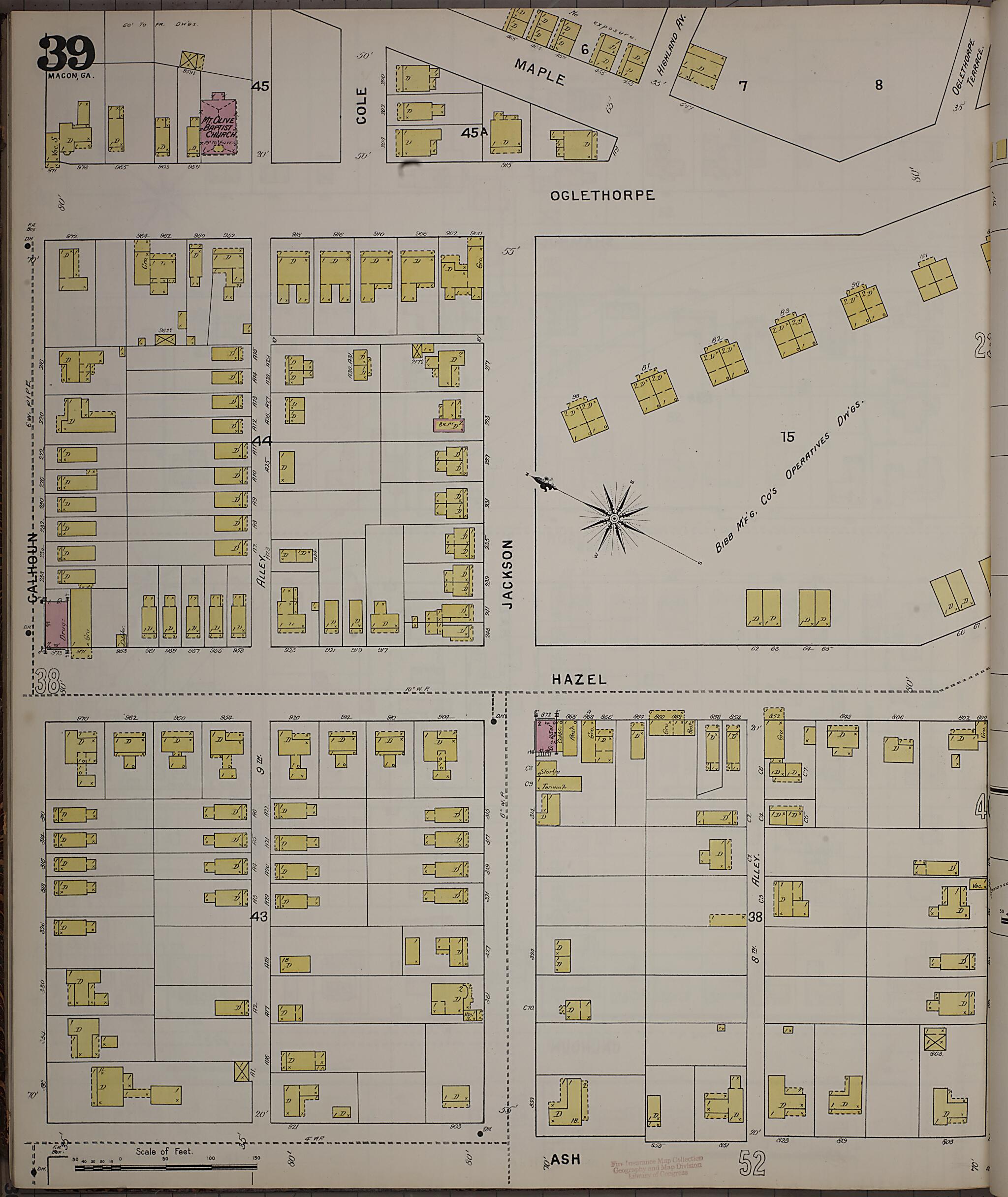 This old map of Macon, Jones County, Georgia was created by Sanborn Map Company in 1895