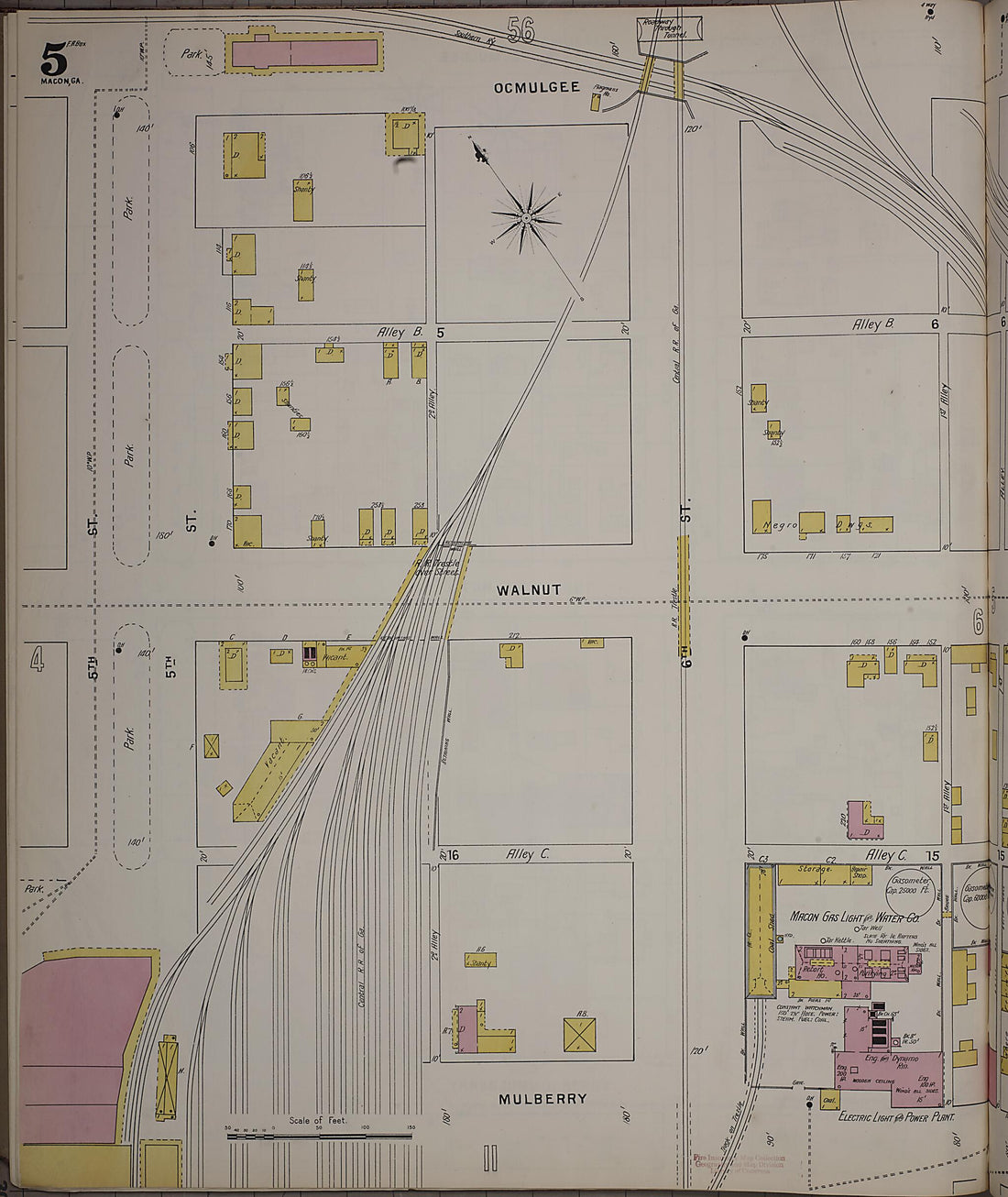 This old map of Macon, Jones County, Georgia was created by Sanborn Map Company in 1895