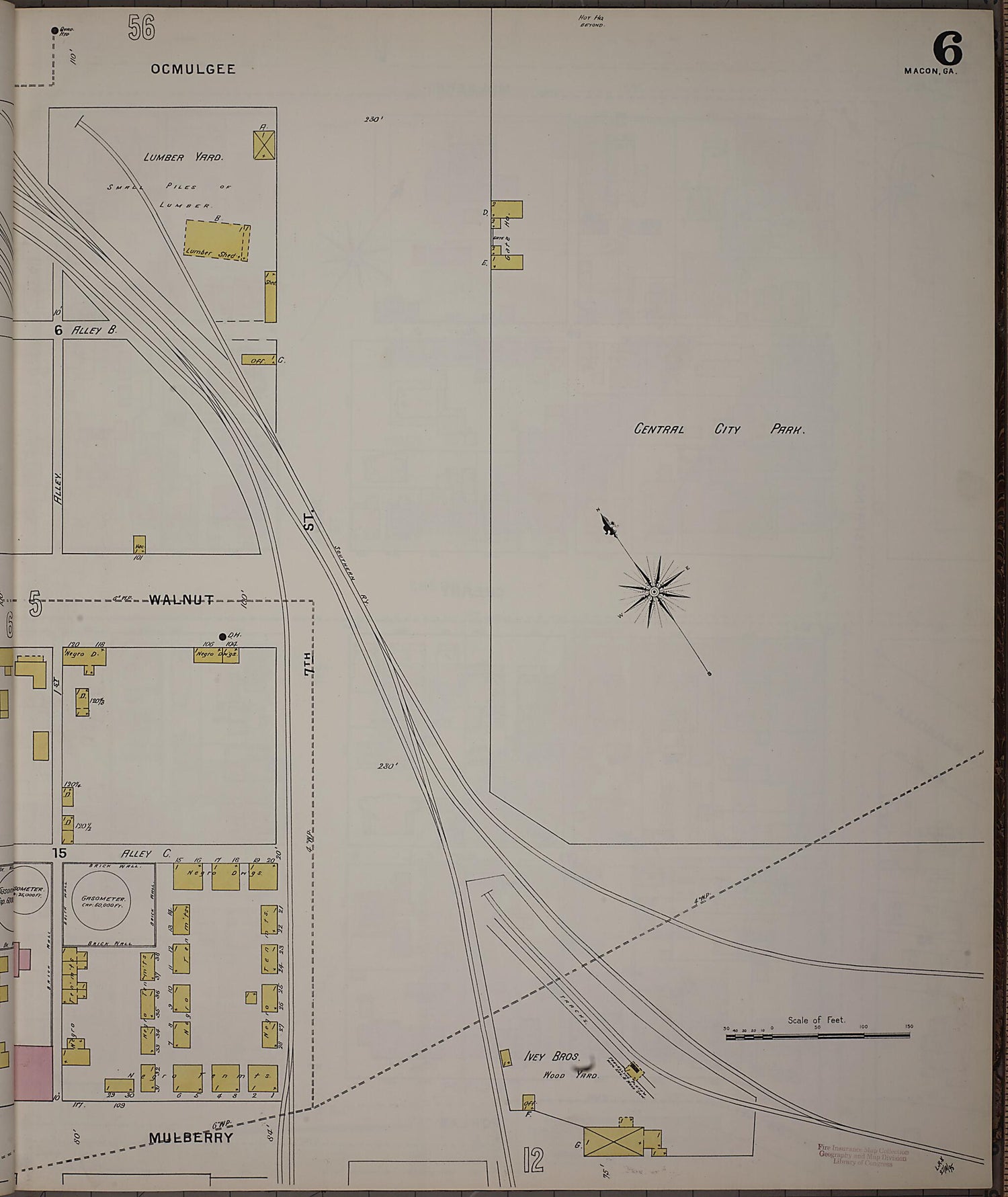 This old map of Macon, Jones County, Georgia was created by Sanborn Map Company in 1895