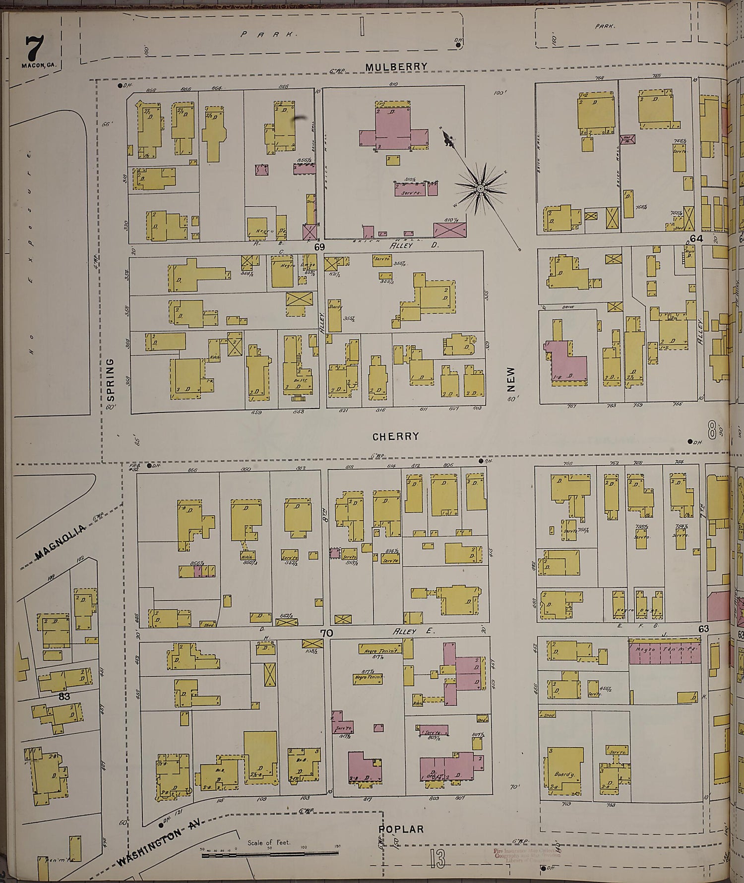 This old map of Macon, Jones County, Georgia was created by Sanborn Map Company in 1895